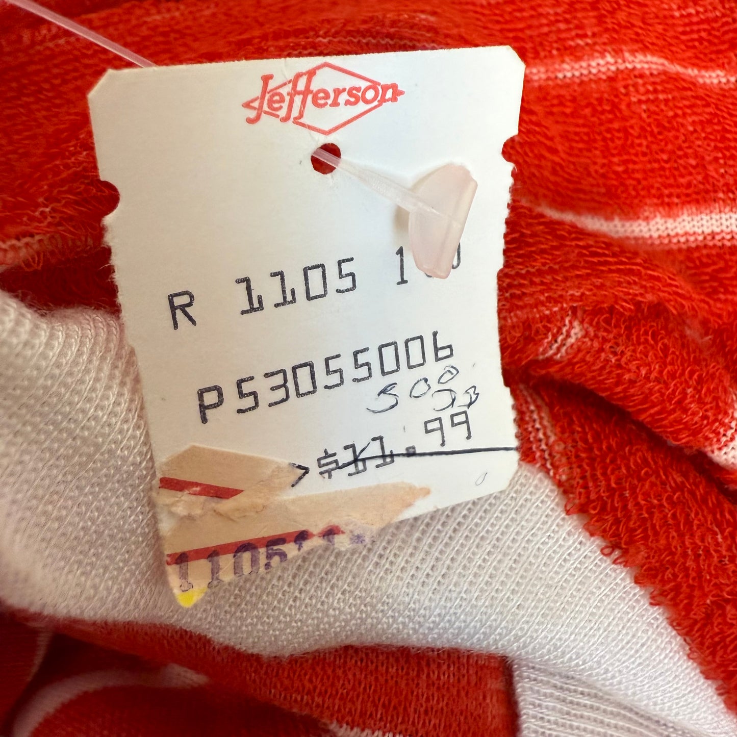 1970s Red and White Stripe Terrycloth Top and Shorts Set, Size Small