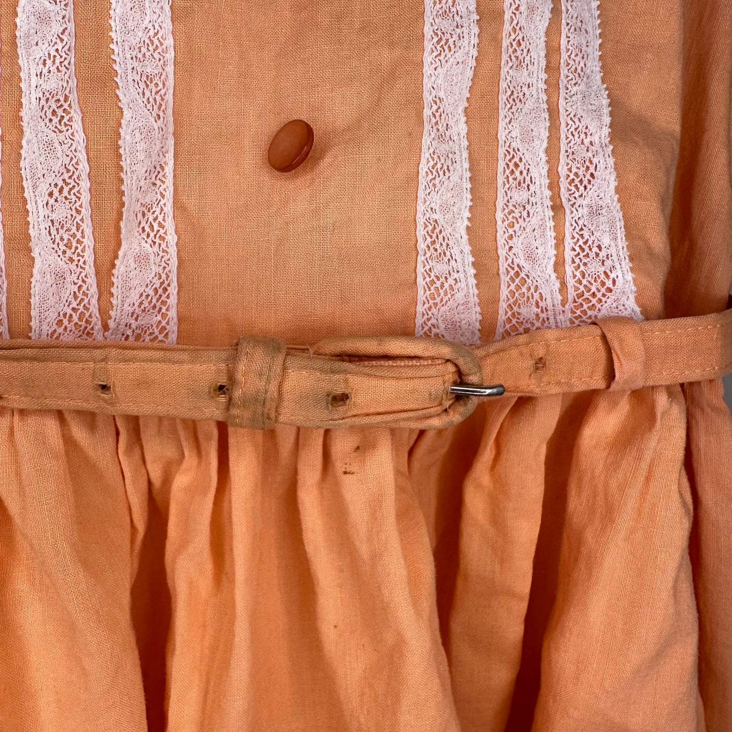 1950s Orange Dress, Kate Greenway Frock, Child's Size 6
