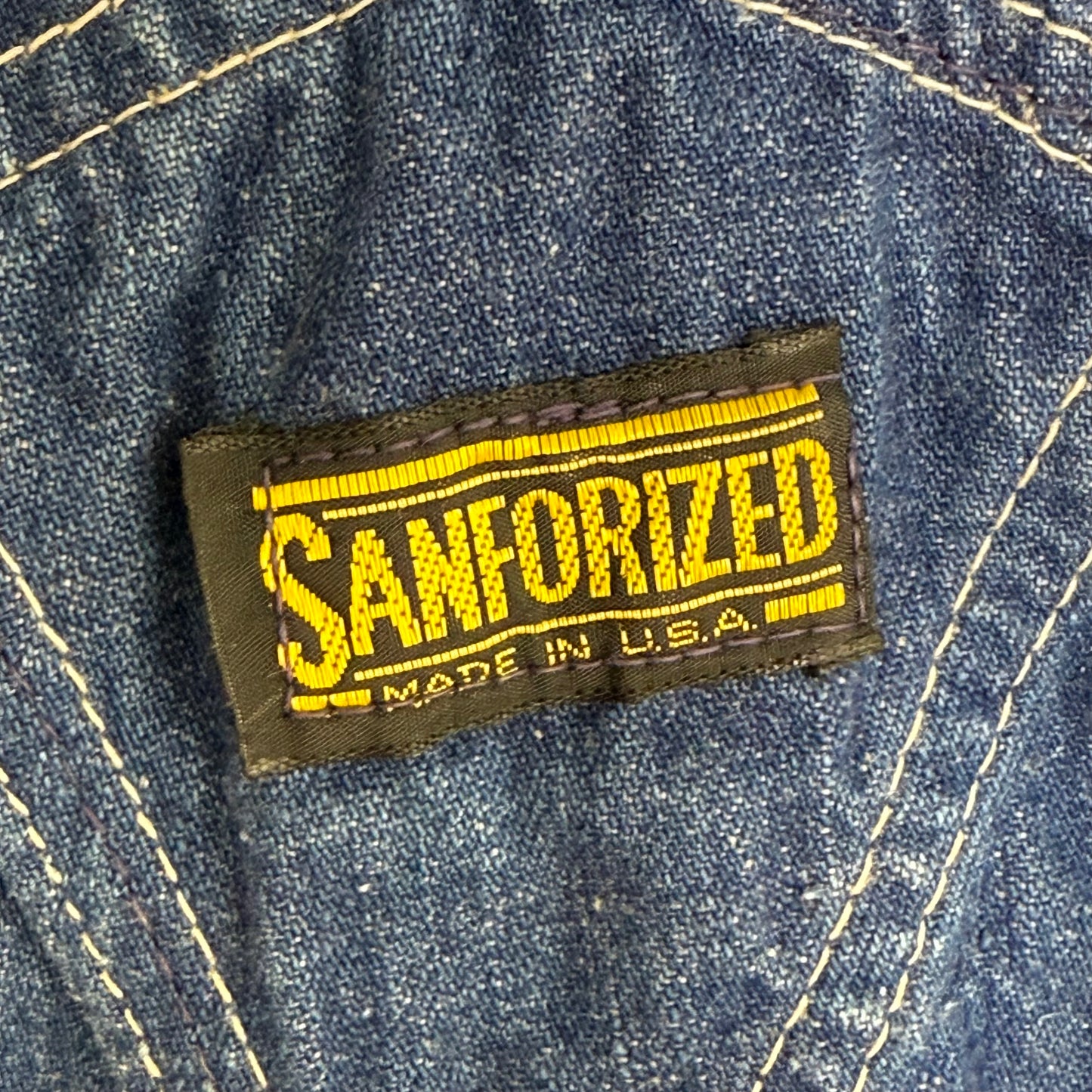 1960s/70s Kids Denim Overalls, Sanforized Size 3/4