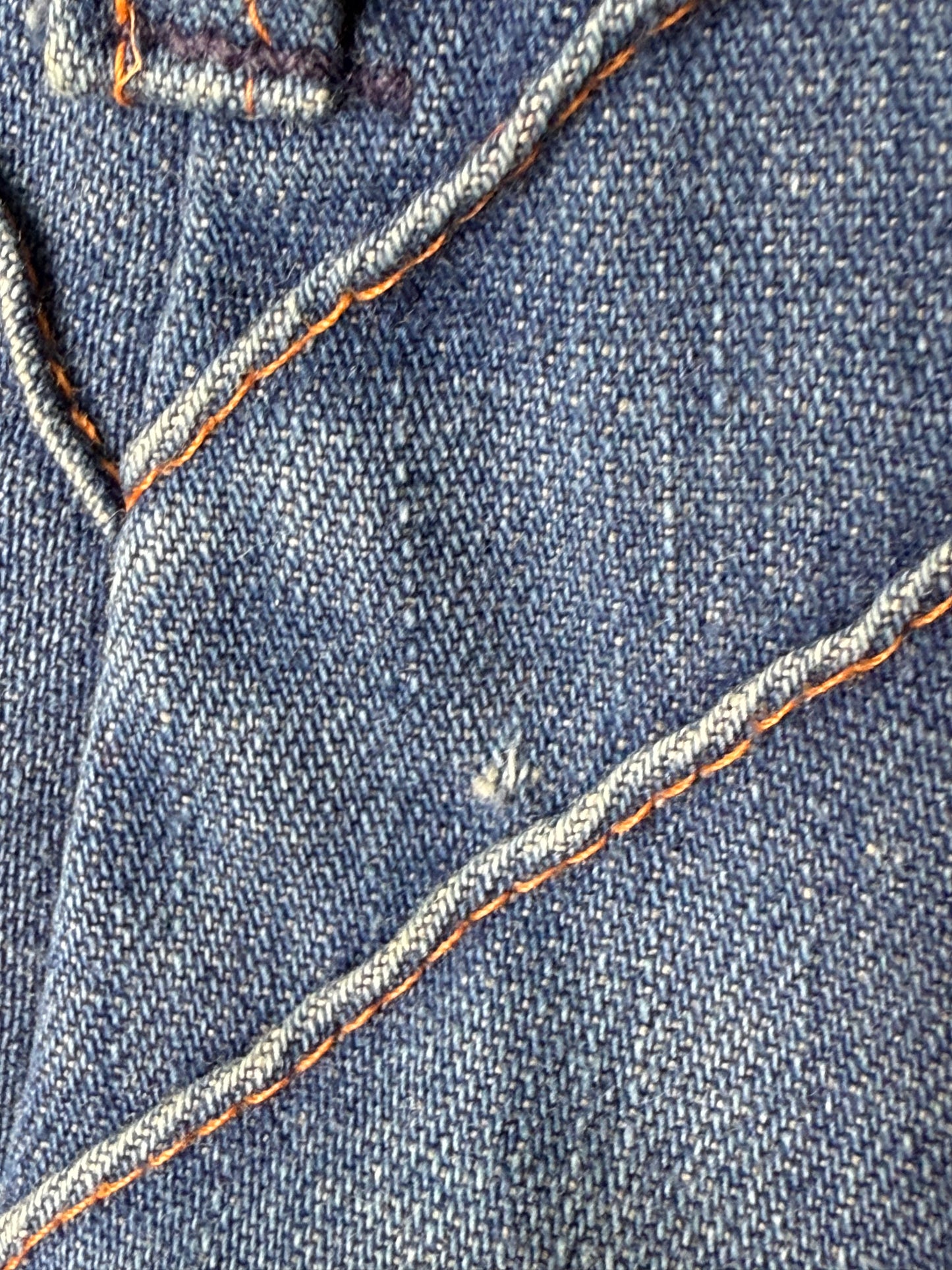 1970s Kids Bellbottom Blue Jeans with Pintucks, Sears Roebuck and Co Size 8 Slim