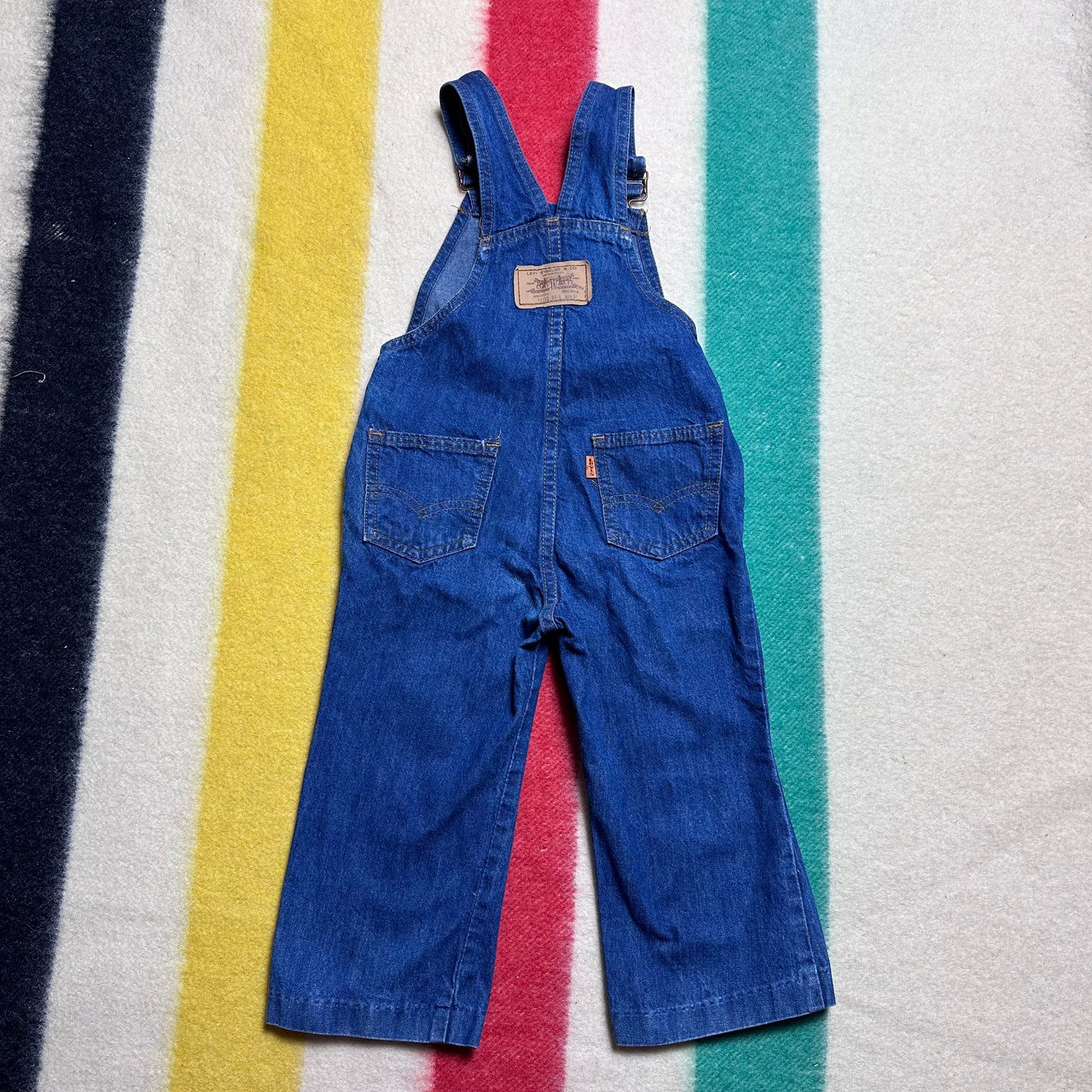 1980s Levi’s Denim Overalls, Kids Size 3T, Orange Tab