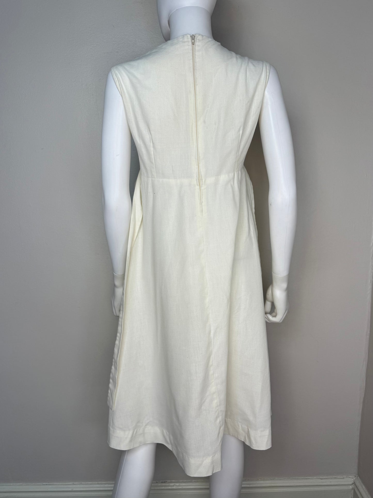 1970s Rainbow Smocked Bodice Sundress, Size Medium, Sleeveless Midi Dress