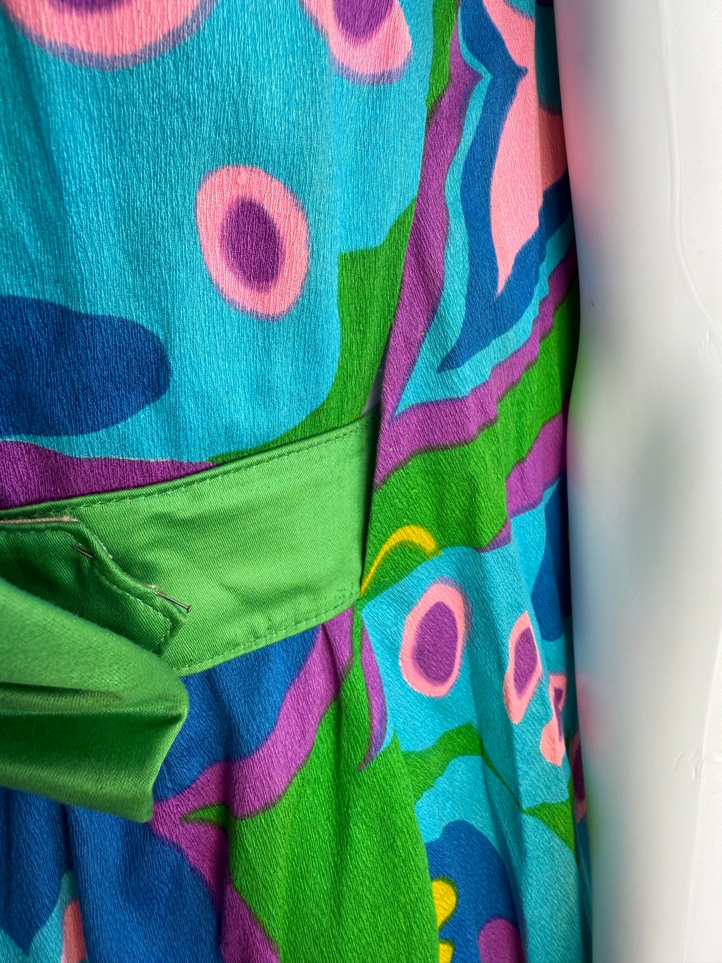 1960s Psychedelic Butterfly Maxi Dress, Alice Polynesian Fashions Size XS