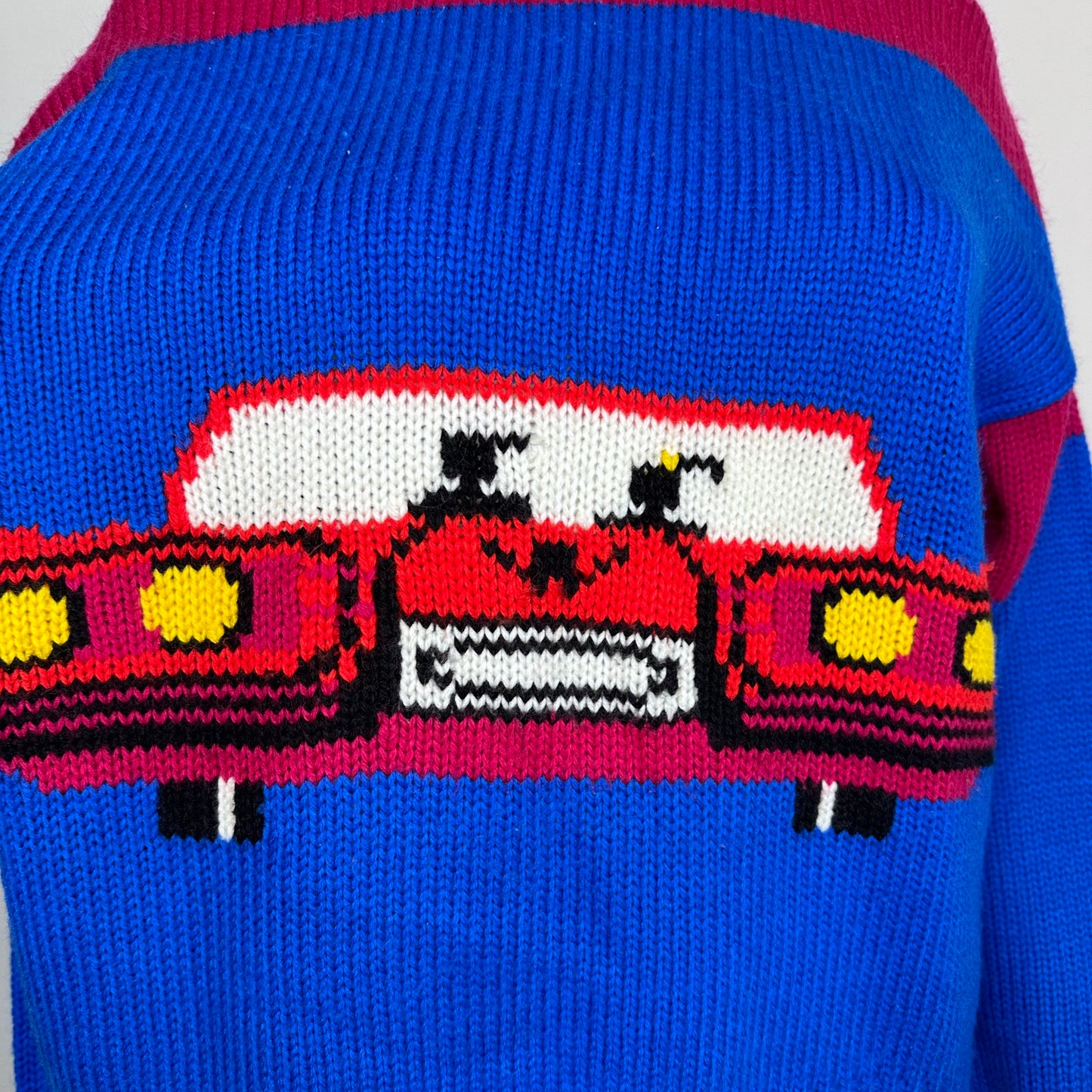 1980s Boxy Car Sweater, Alberoy Size Large