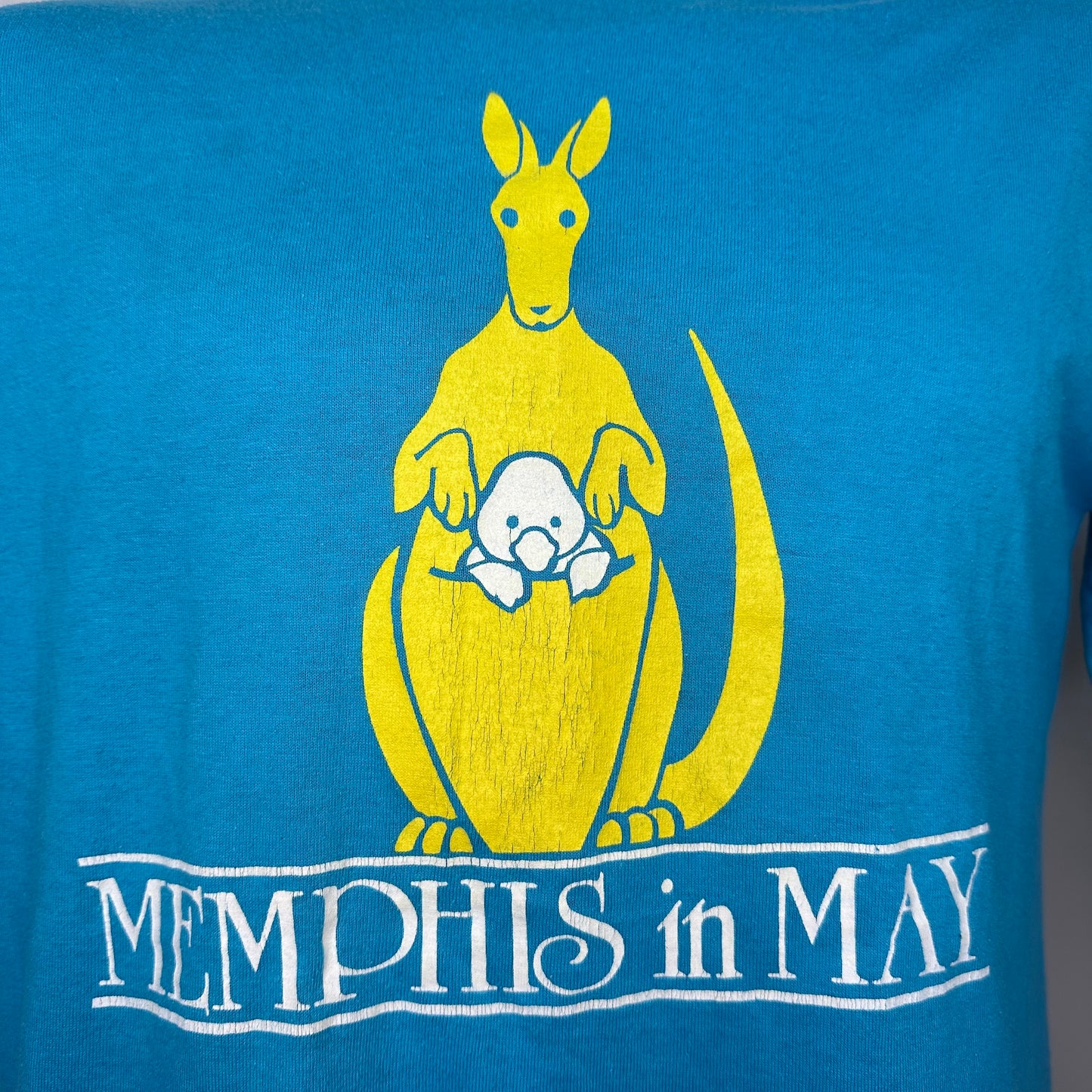 1980s Memphis in May T-Shirt, Jerzees by Russell Size Large, Kangaroo, Peabody Hotel Duck