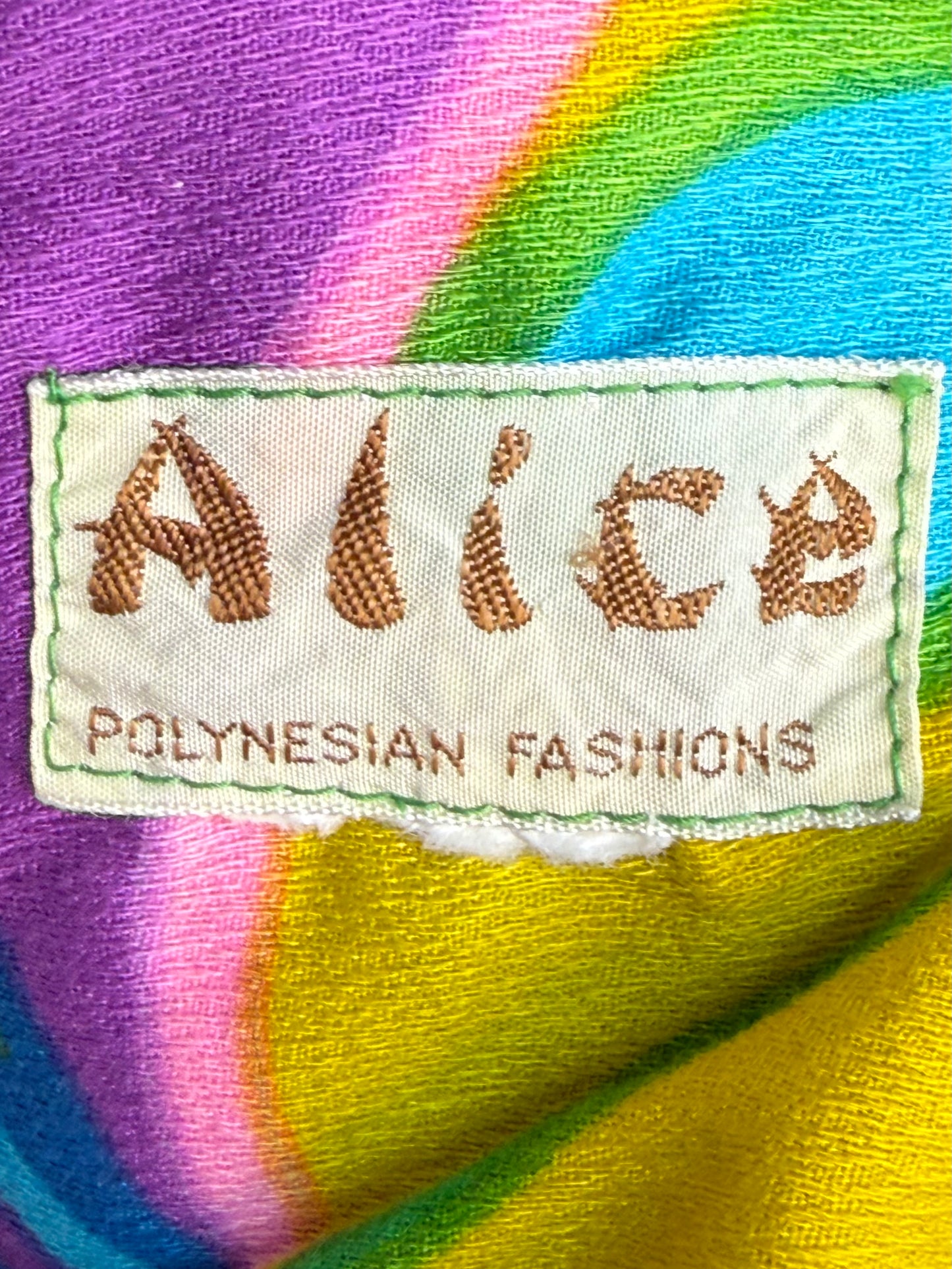 1960s Psychedelic Butterfly Maxi Dress, Alice Polynesian Fashions Size XS