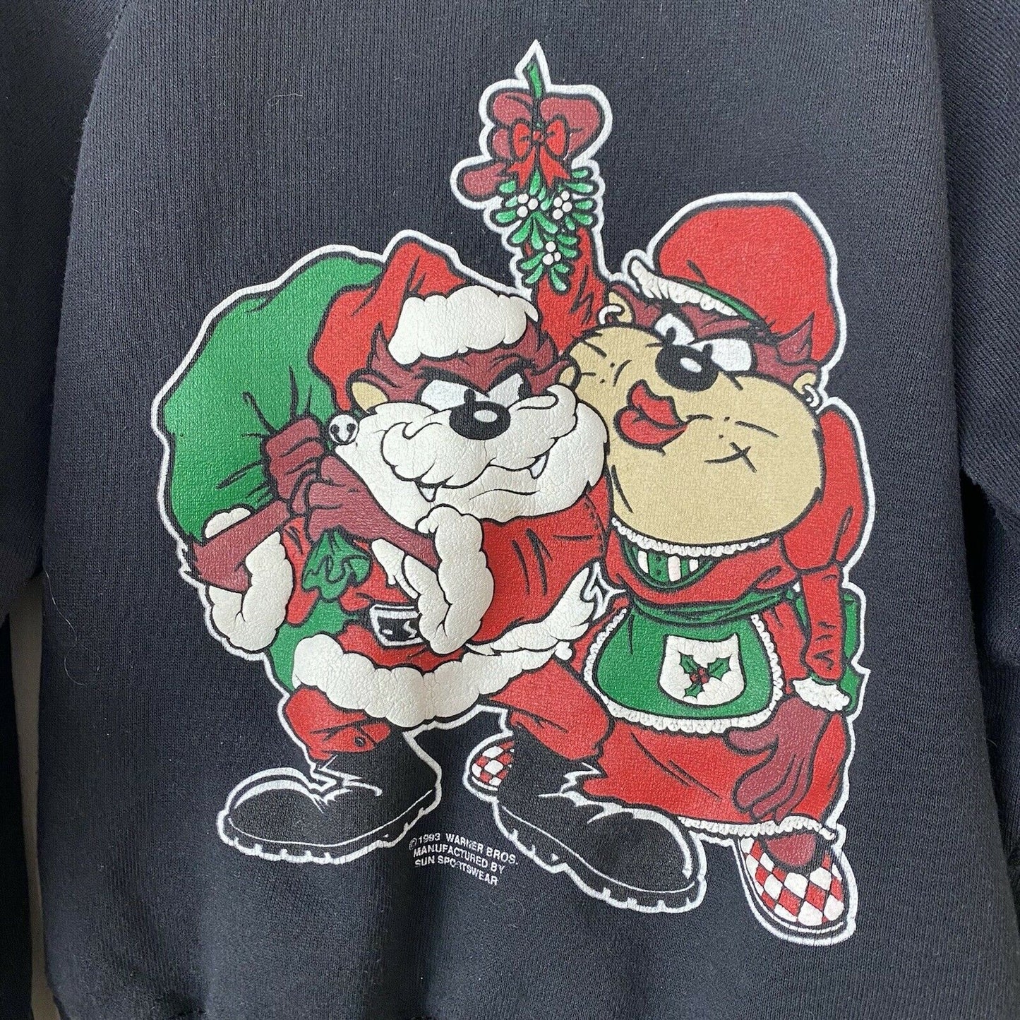 1990s Tasmanian Devil Christmas Sweatshirt, Youth Size 7/8, 90s Looney Tunes