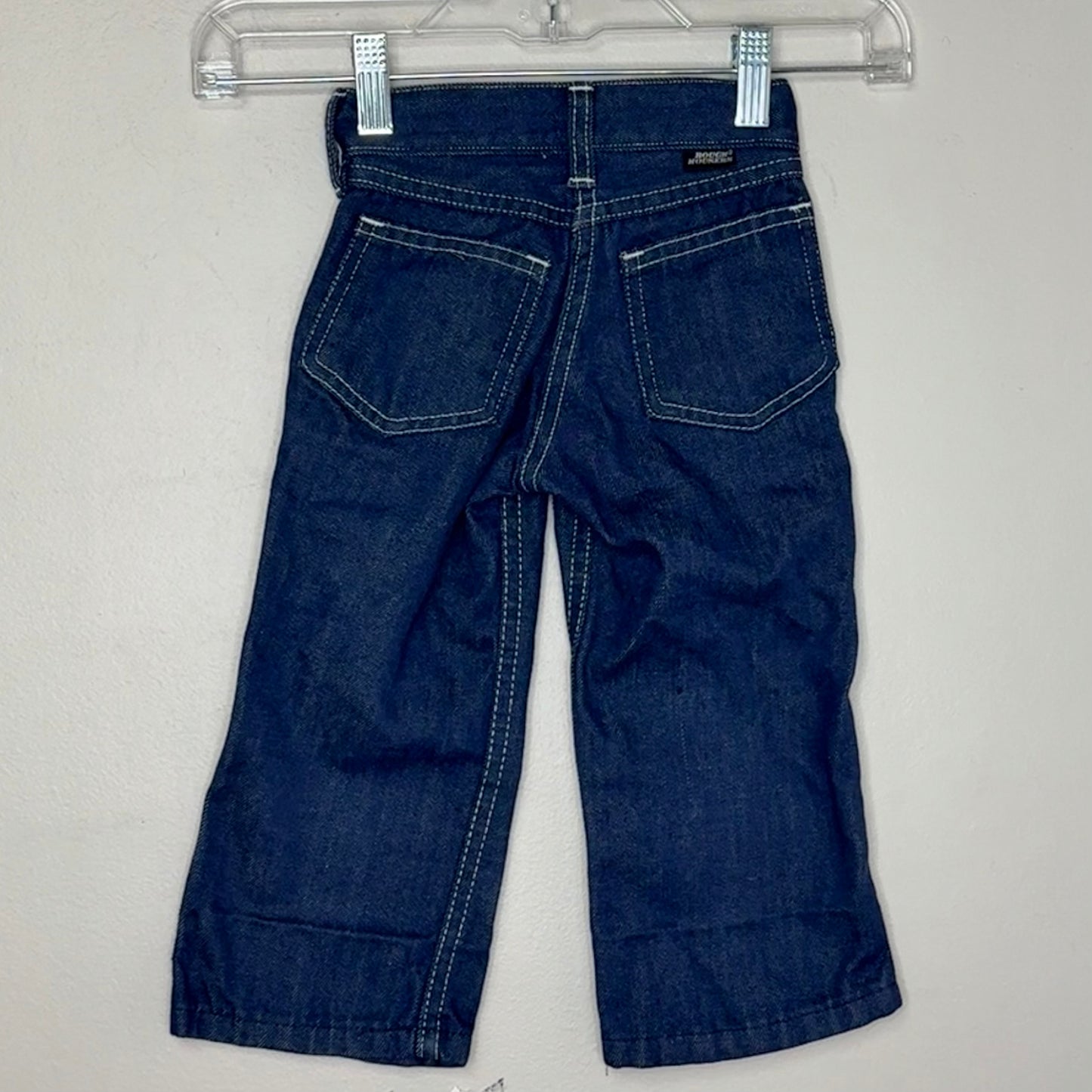 1970s Kids Blue Jeans, Rough Housers Sears Size 3T, Dark Denim