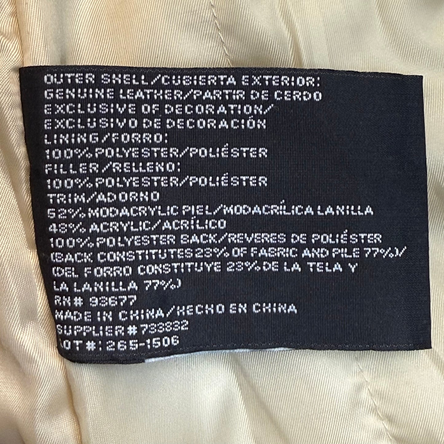 1990s/Y2K Leather and Faux Fur Penny Lane Coat, Embroidered, Mix It Size S/M, JCPenney, Deadstock New with Tags