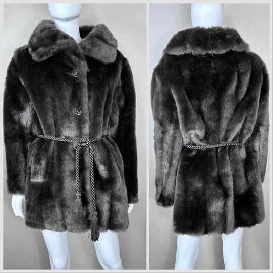 1970s Brown Faux Fur Coat, Royal Minke by Hillmoor Size 2X