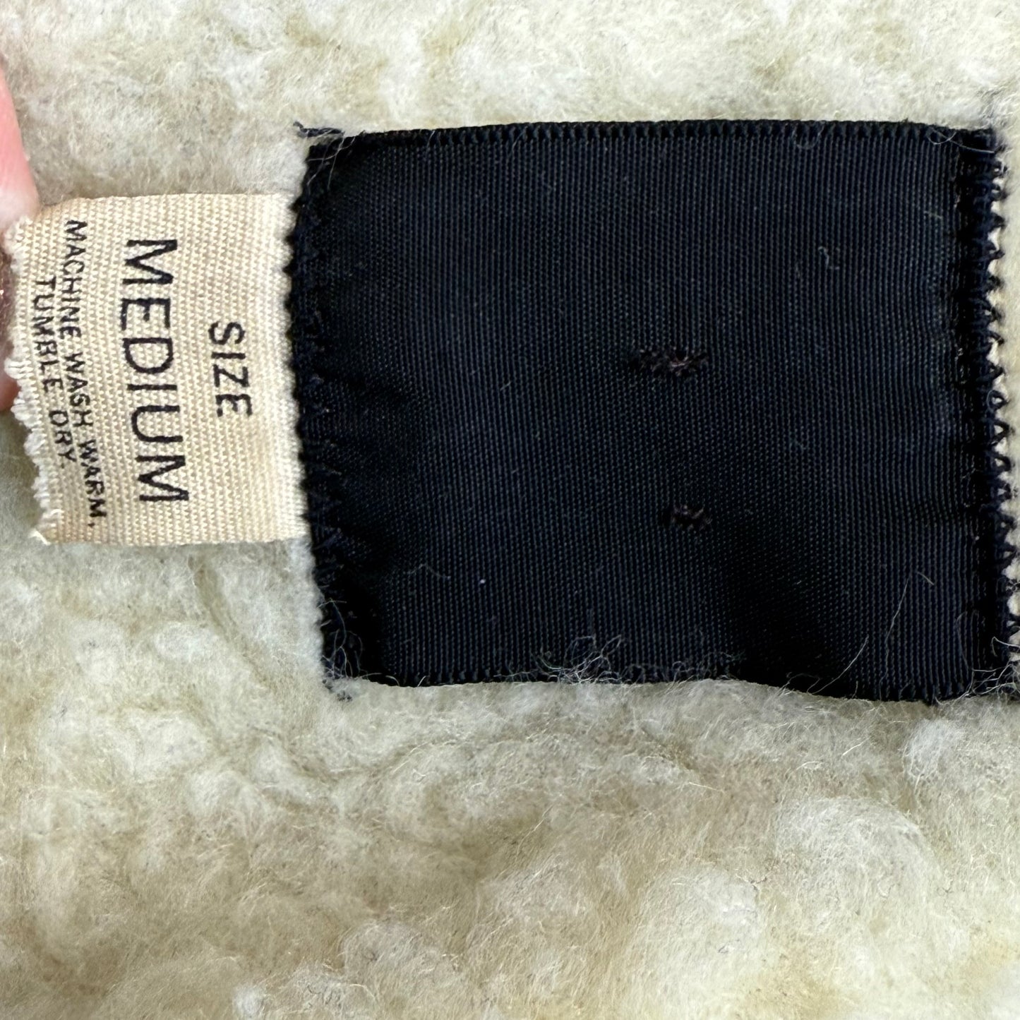 1970s Denim Vest, Faux Sherpa Lined, Roebucks Size Medium