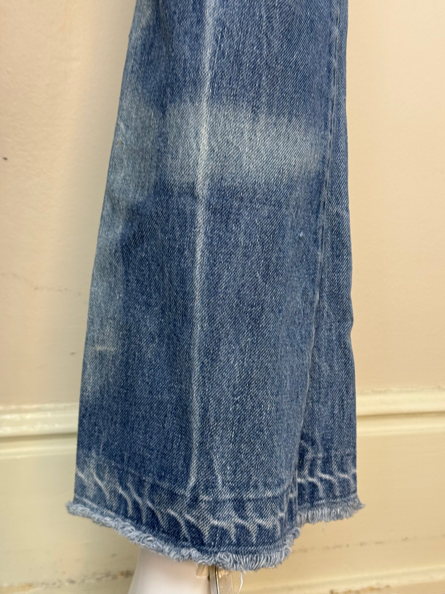 1970s Levi’s 646 Flare Leg Blue Jeans, 27.5"x29", Orange Tab Denim, Distressed
