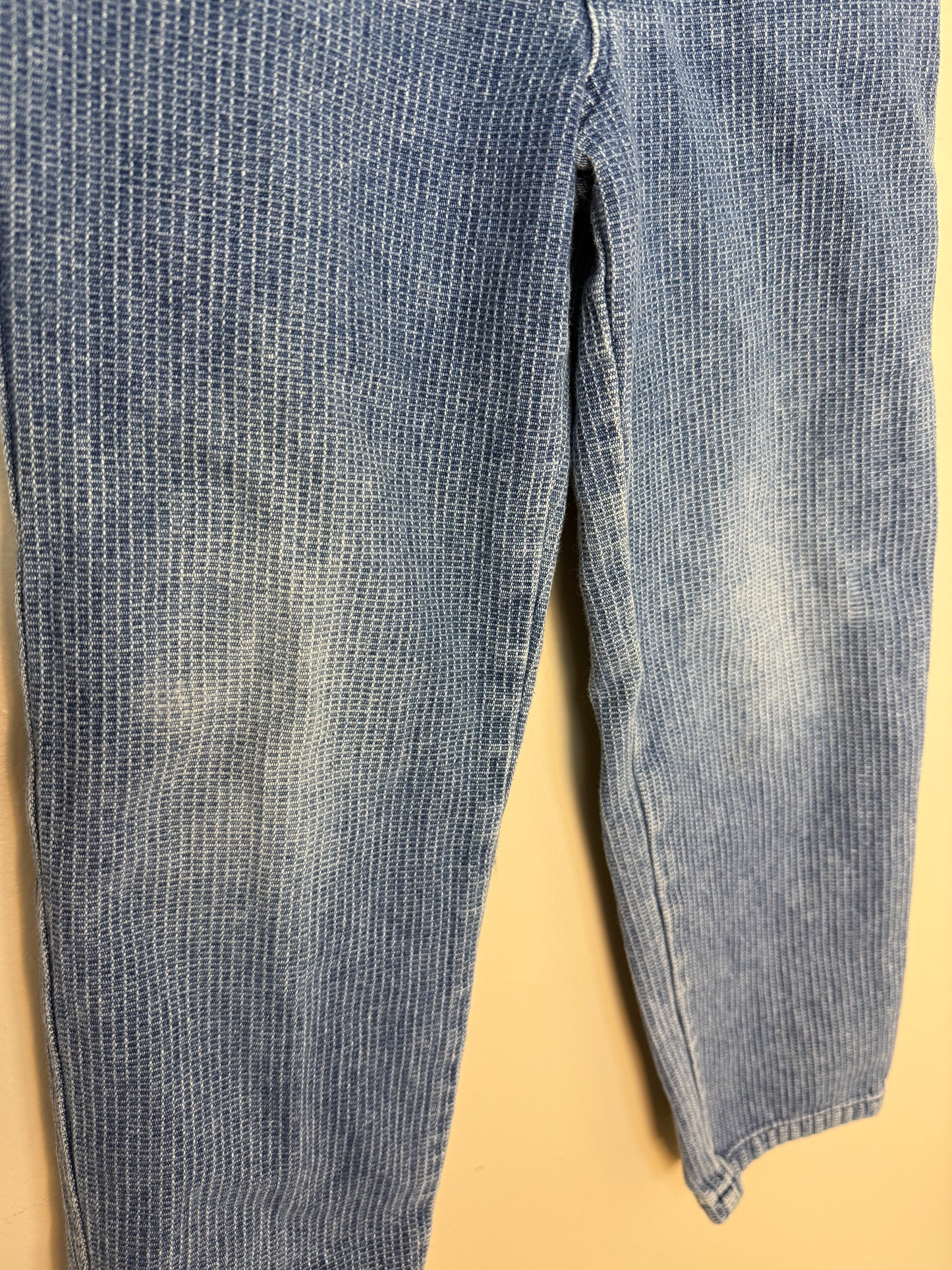 1980s Kids Waffle Blue Jeans, Choozie Size 6, Tapered Leg