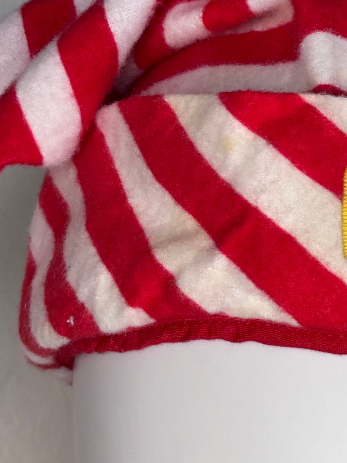 1950s/60s Sigma Alpha Epsilon Pajama Party Flannel Night Shirt and Cap, Size XS/S, Red and White Stripes