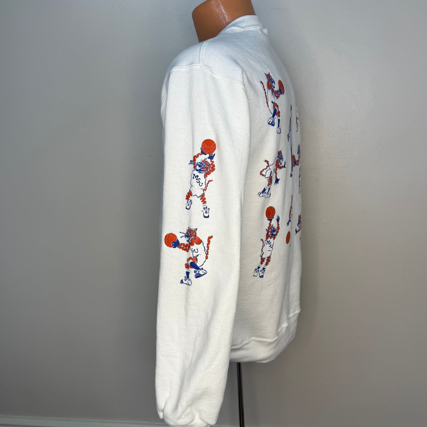 1980s Memphis State University Tigers Basketball Sweatshirt, MSU, All Over Print, Jansport Size M