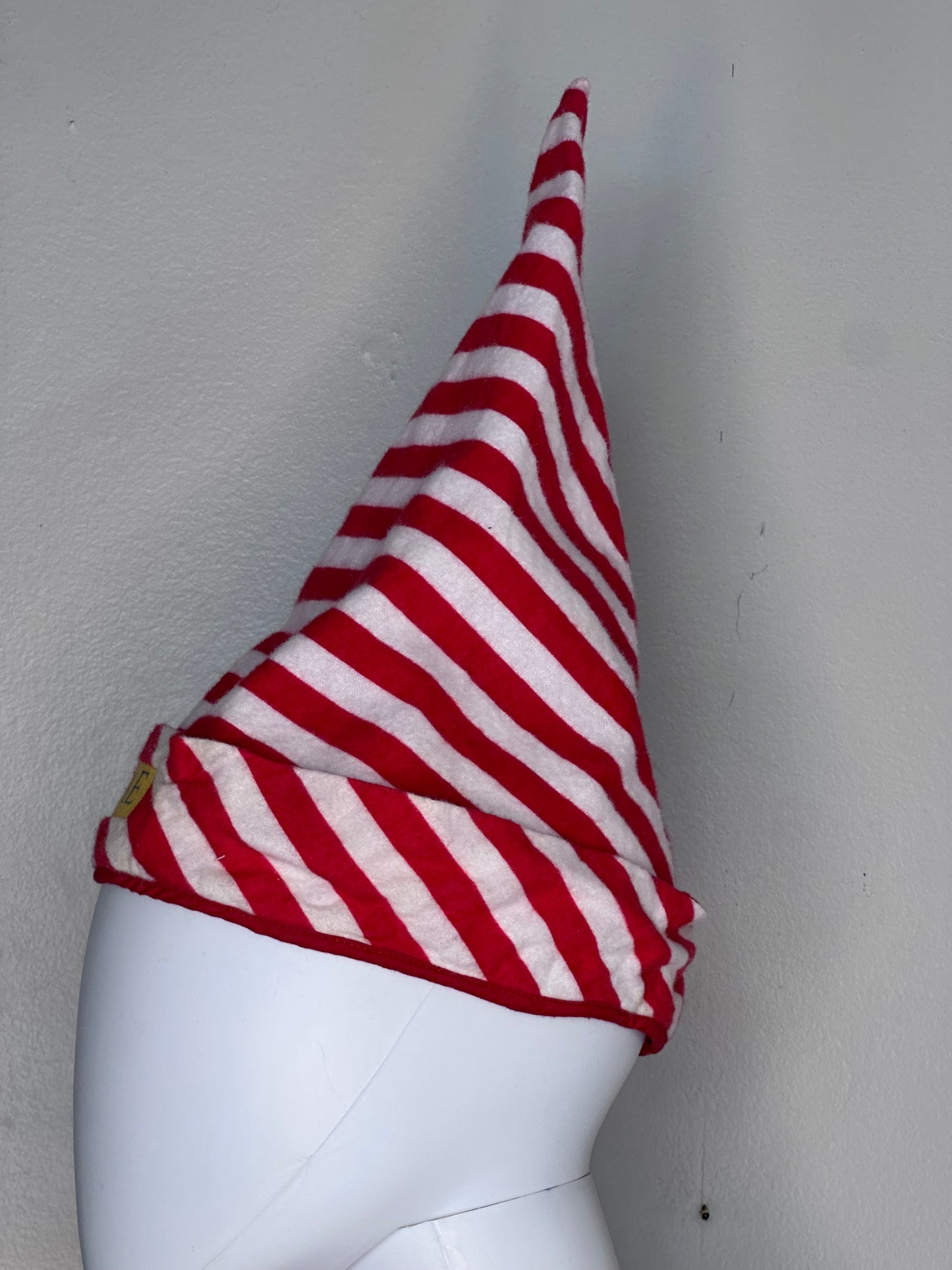 1950s/60s Sigma Alpha Epsilon Pajama Party Flannel Night Shirt and Cap, Size XS/S, Red and White Stripes