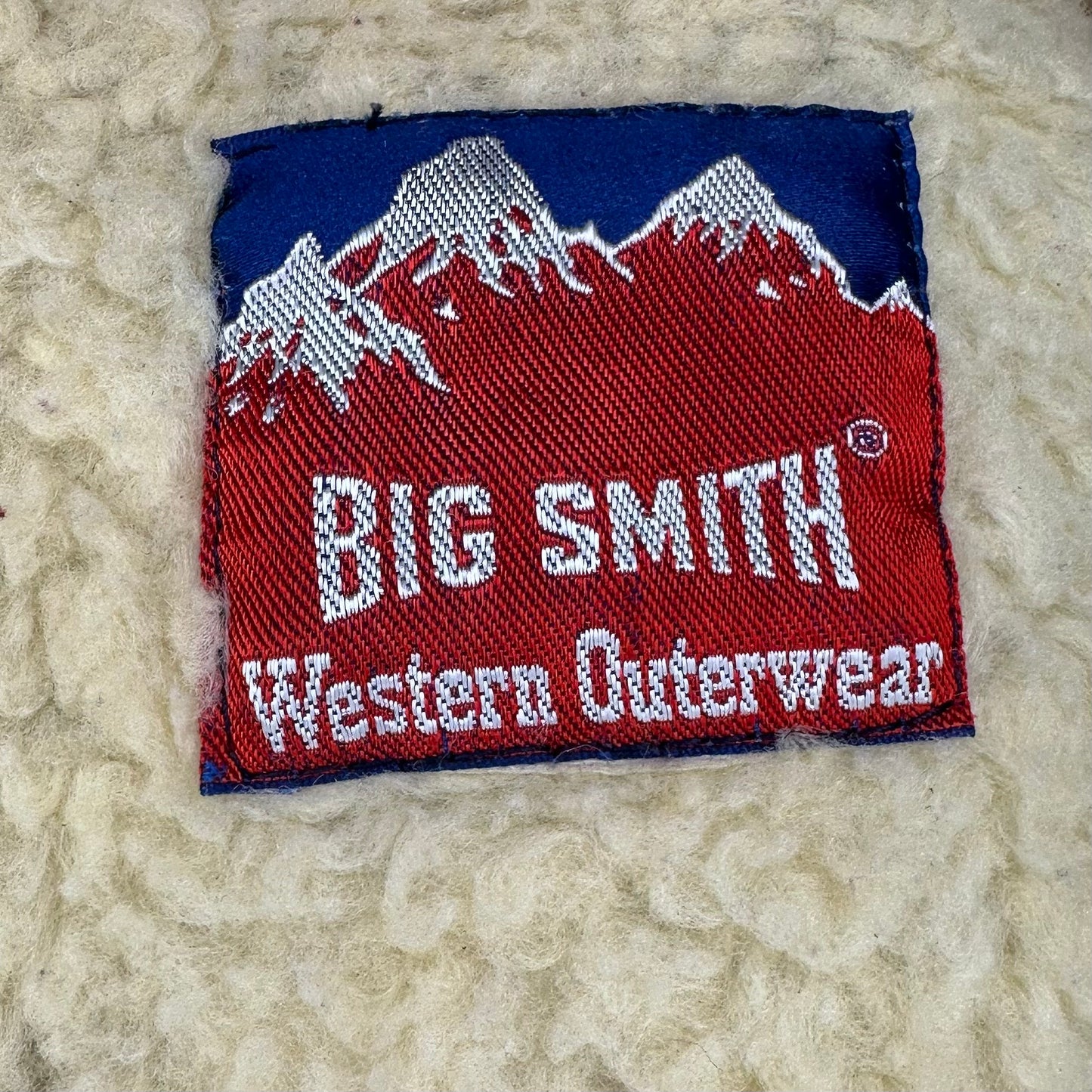 1970s Denim Sherpa Lined Vest, Big Smith Western Outerwear Size Medium