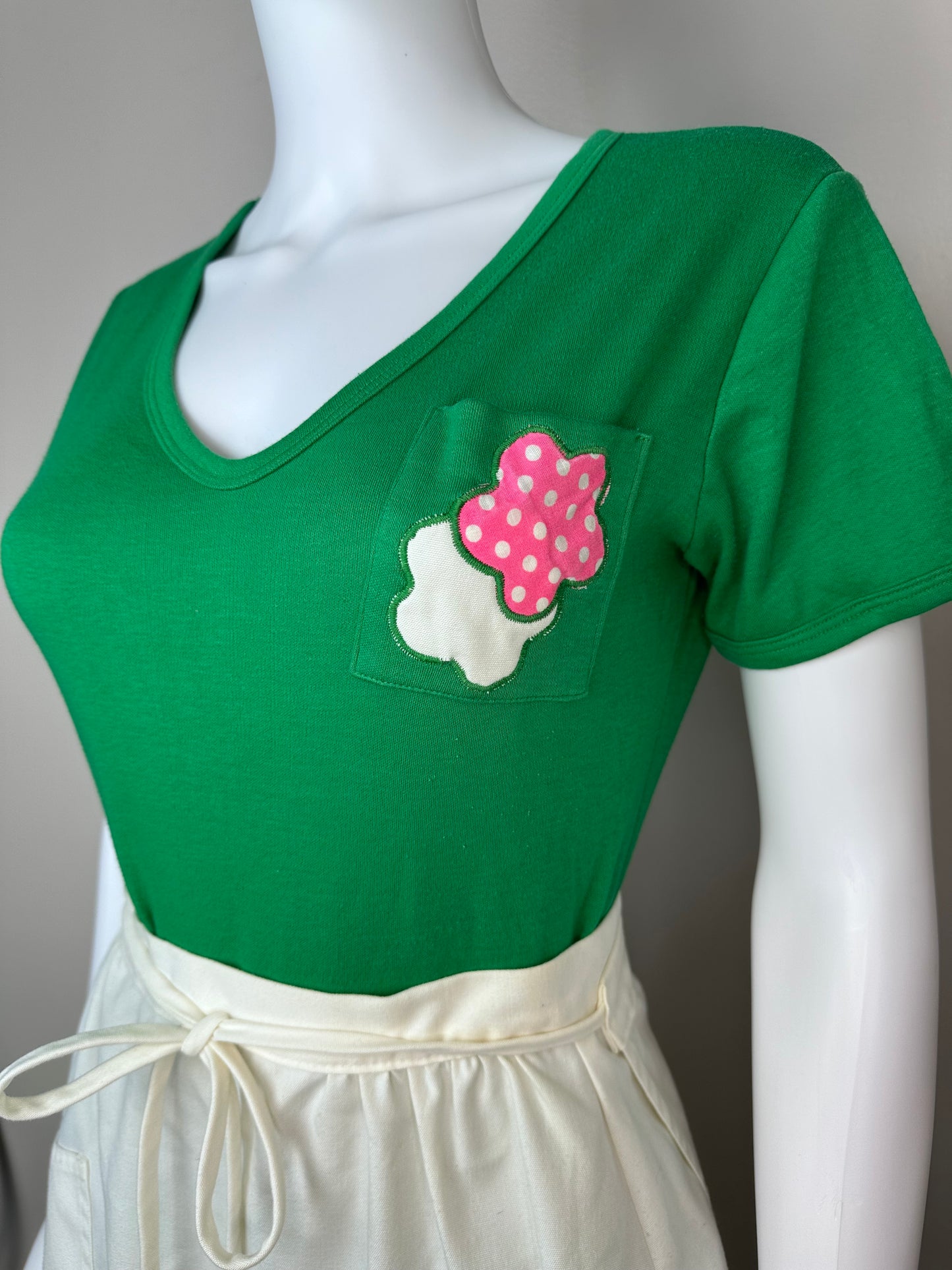 1970s Frog Wrap Skirt and T-Shirt, Haphazard Size Small