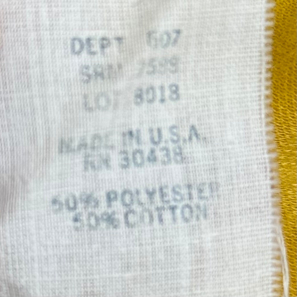 1970s Stay Gold Yellow T-Shirt, Sears, Femme French Cut Ringer Tee