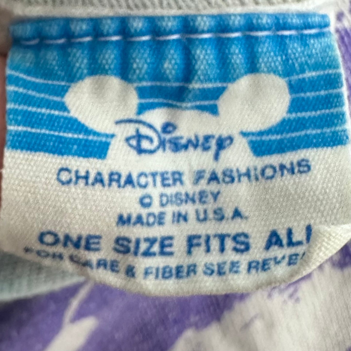 1980s/90s Mickey Mouse All Over Print T-Shirt, Stripe Splatter Paint, Walt Disney Character Fashions Size XL, Distressed