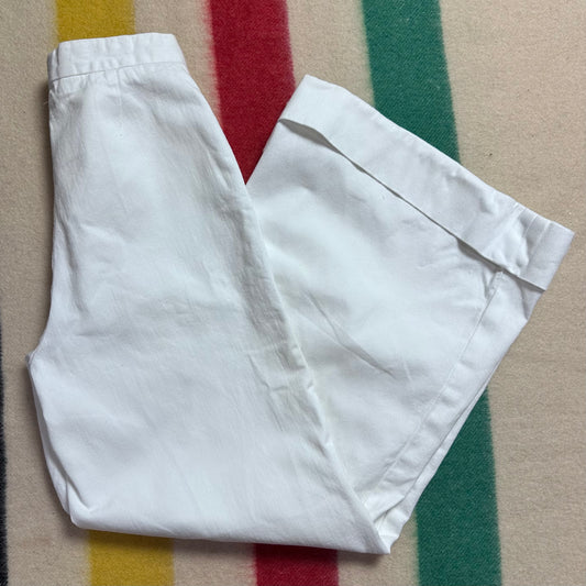 1970s White Extra Wide Bell Bottom Jeans, h.i.s for Her, 27"x30.25"