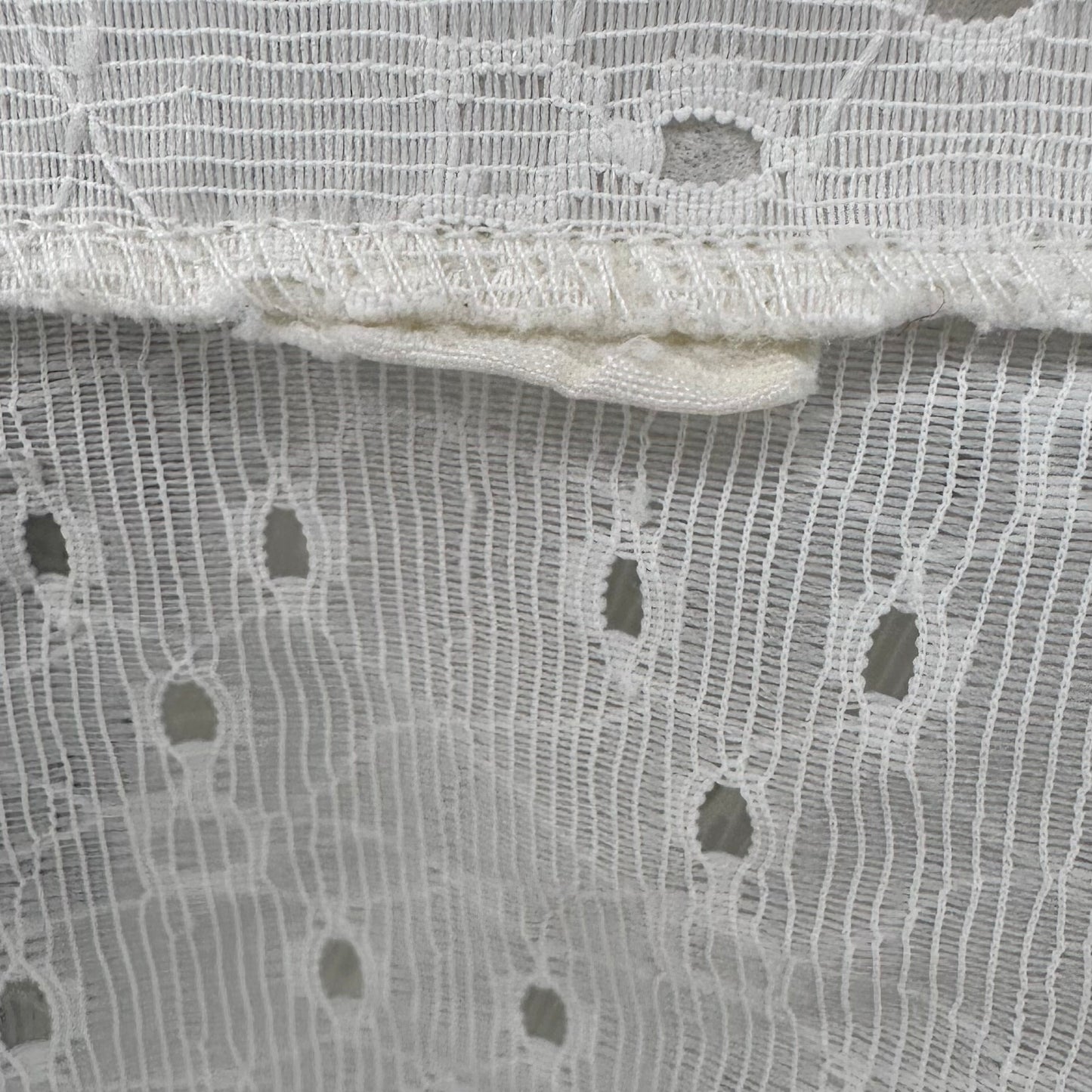 1970s White Eyelet Cropped Tie Front Blouse, Size Small