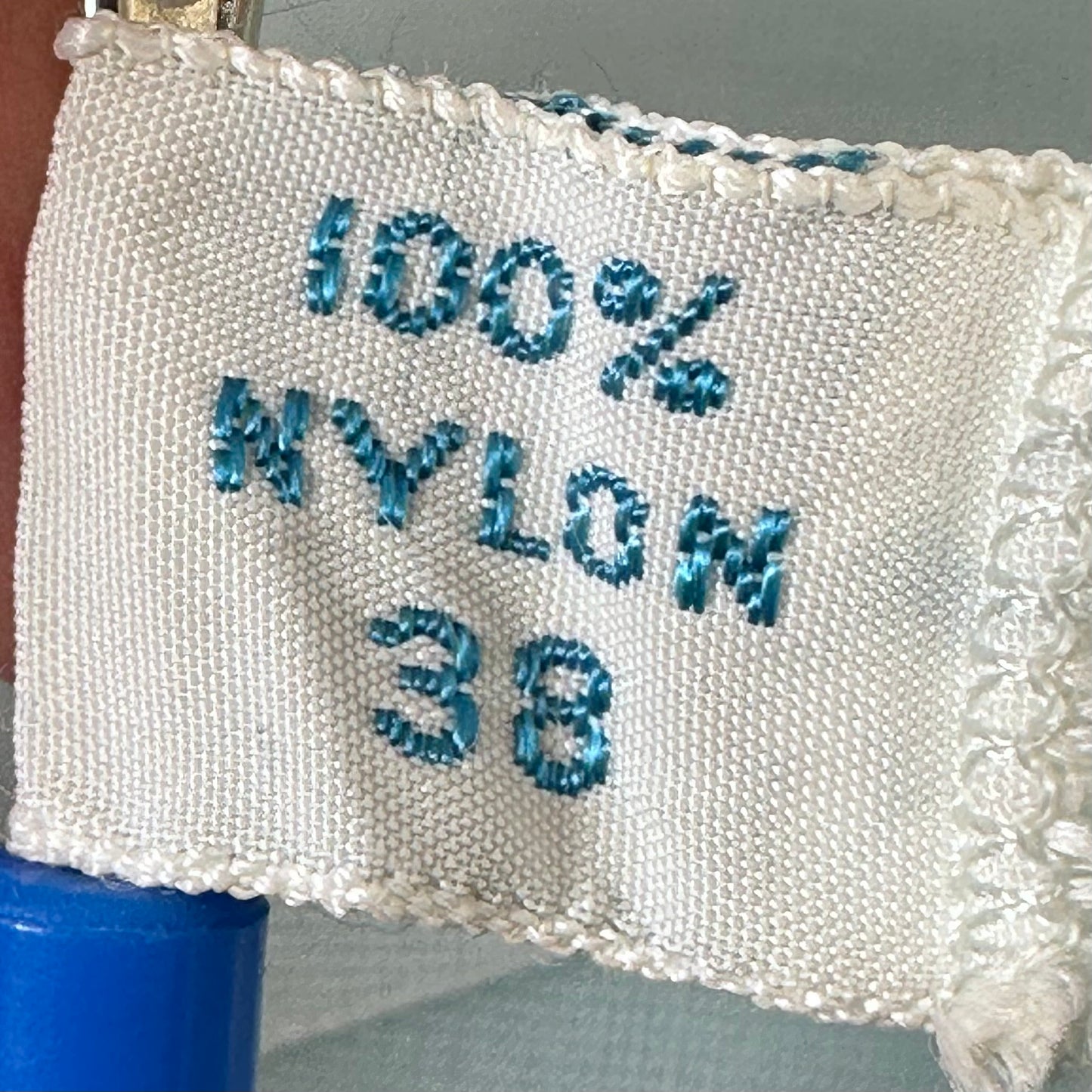 1950s/1960s Pastel Blue Nylon Nightgown, Kayser Size 38, Medium