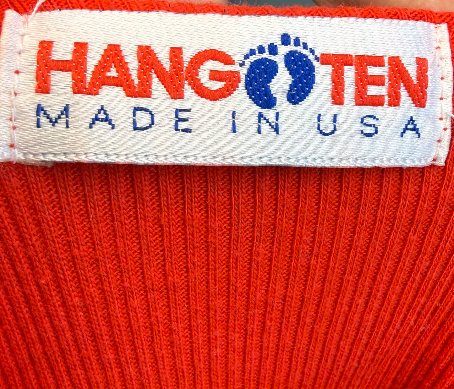 1980s Red Knit Jumpsuit, Hang Ten Size XS/Small, Sleeveless, Capri