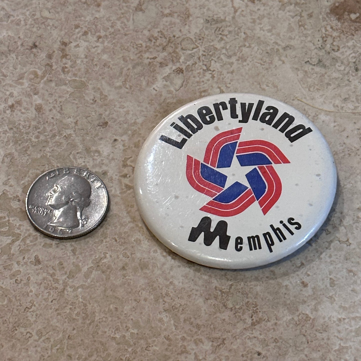 1970s Libertyland Memphis Pinback Button, 2.25”