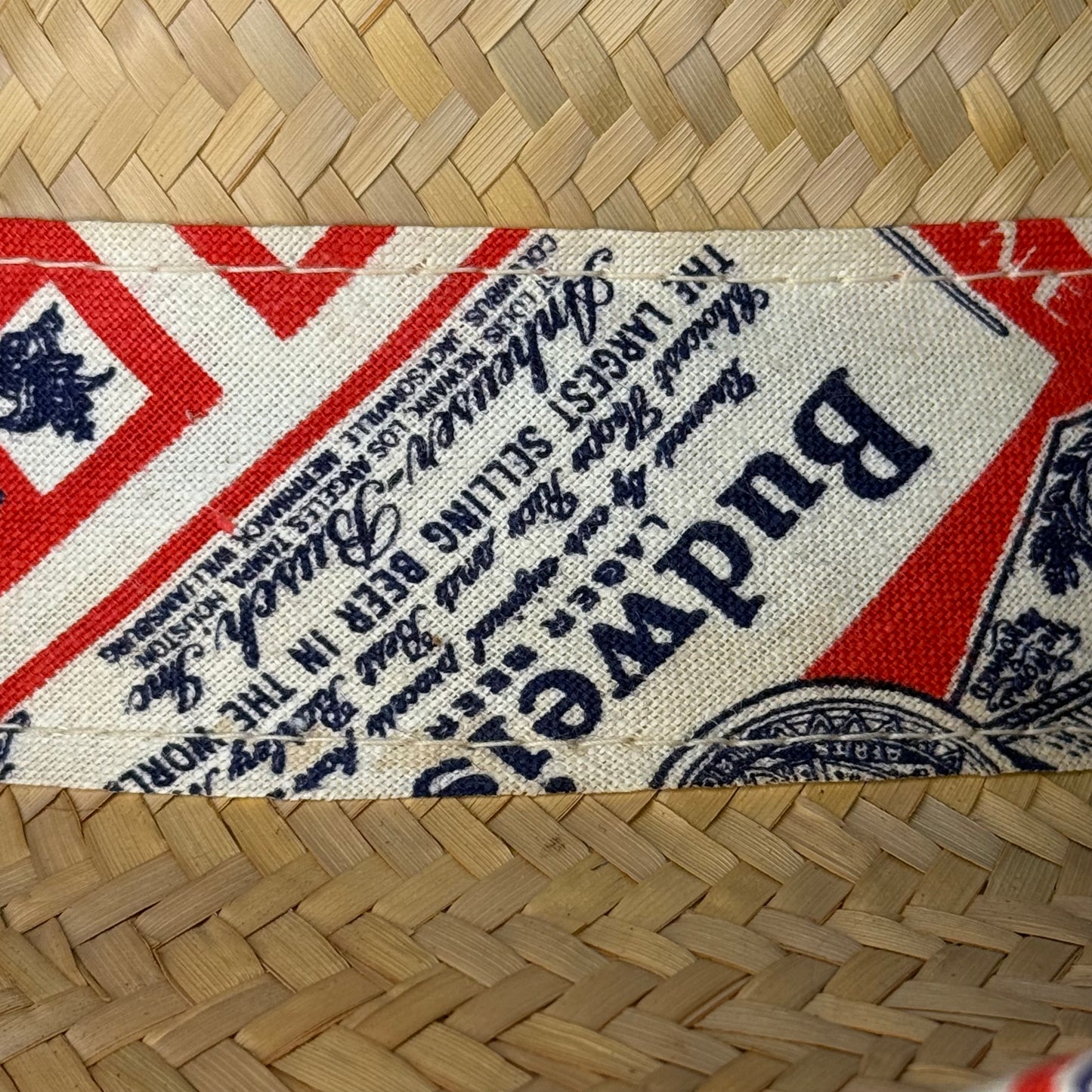 1980s Budweiser Beer Straw Hat, Panama Hat, Size Medium