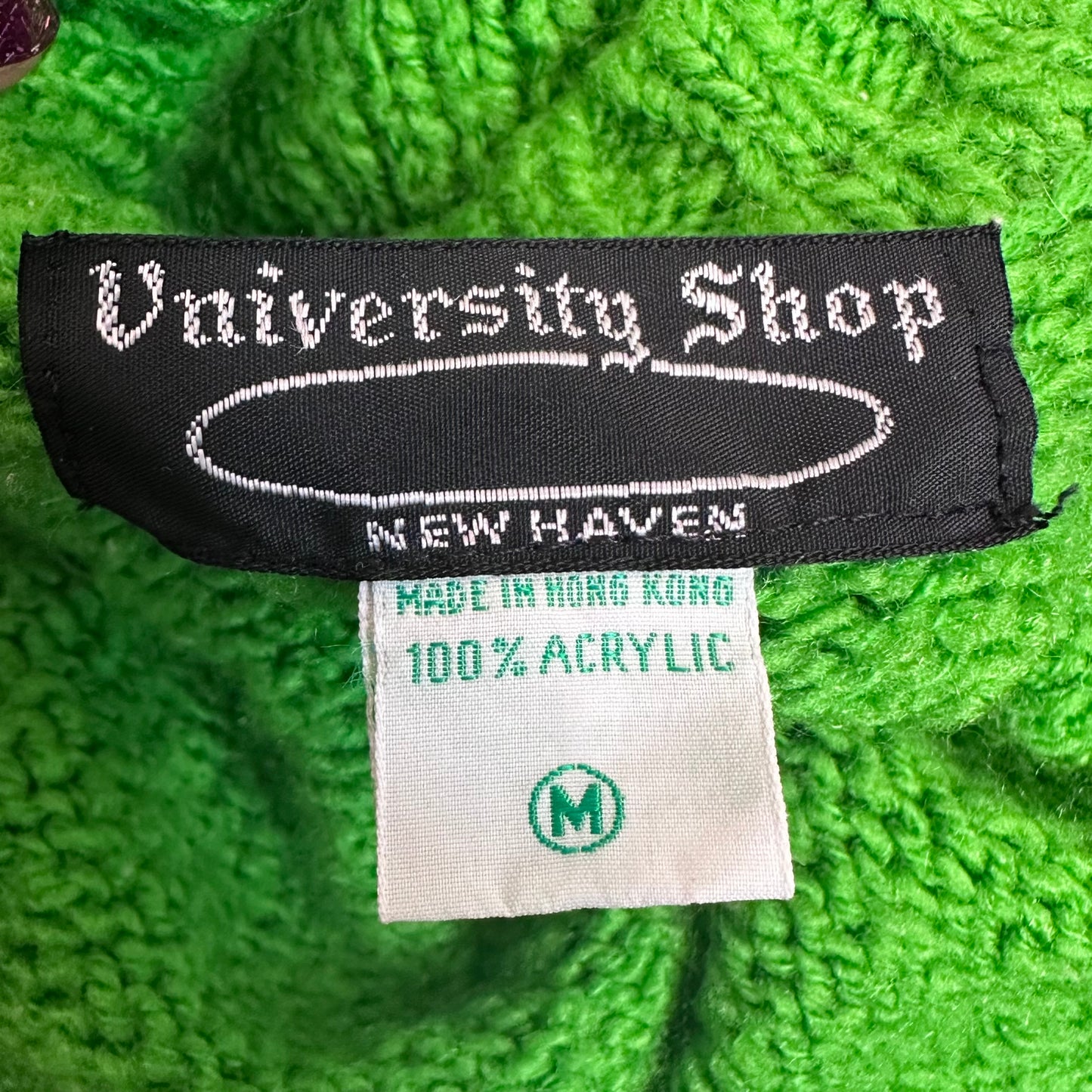 1970s Green Cardigan Sweater, University Shop New Haven Size Small