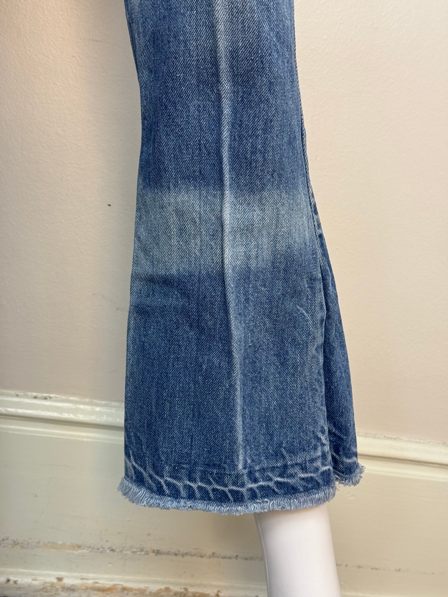 1970s Levi’s 646 Flare Leg Blue Jeans, 27.5"x29", Orange Tab Denim, Distressed