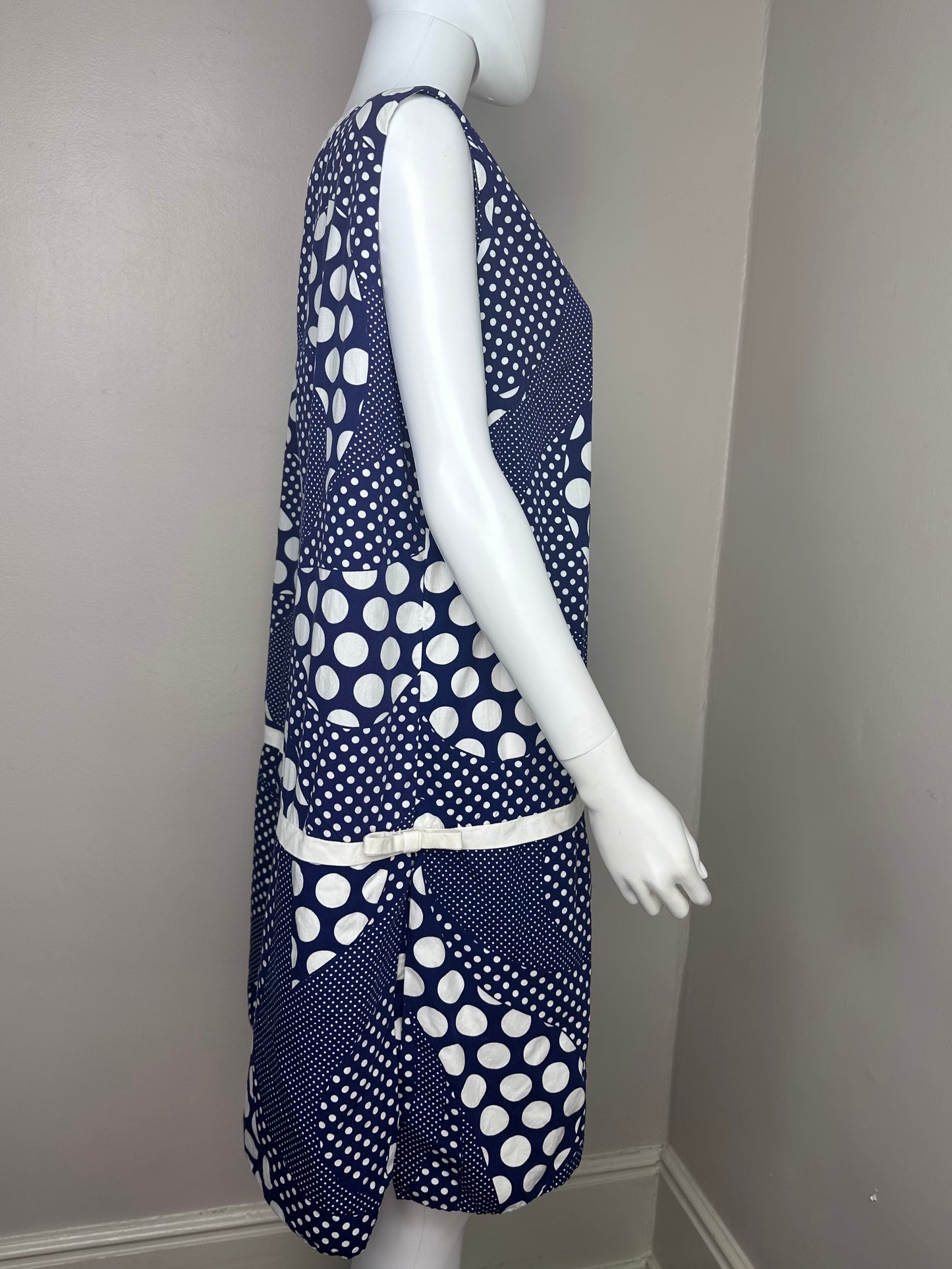 1960s/1970s Navy Blue Polka Dot Romper, Jaree Classic Pant Dress Size X-Large