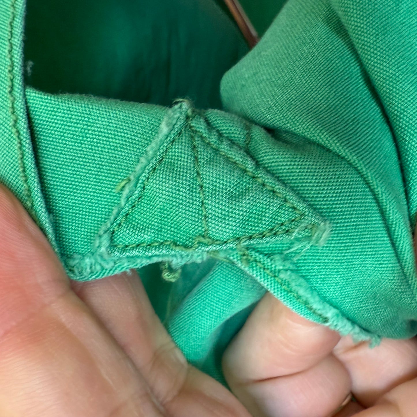 1940s Men’s Green Long Sleeve Shirt, Al Chymia Temple Memphis Chain Stitch Embroidery, Fremont Shirt Co Size M/L