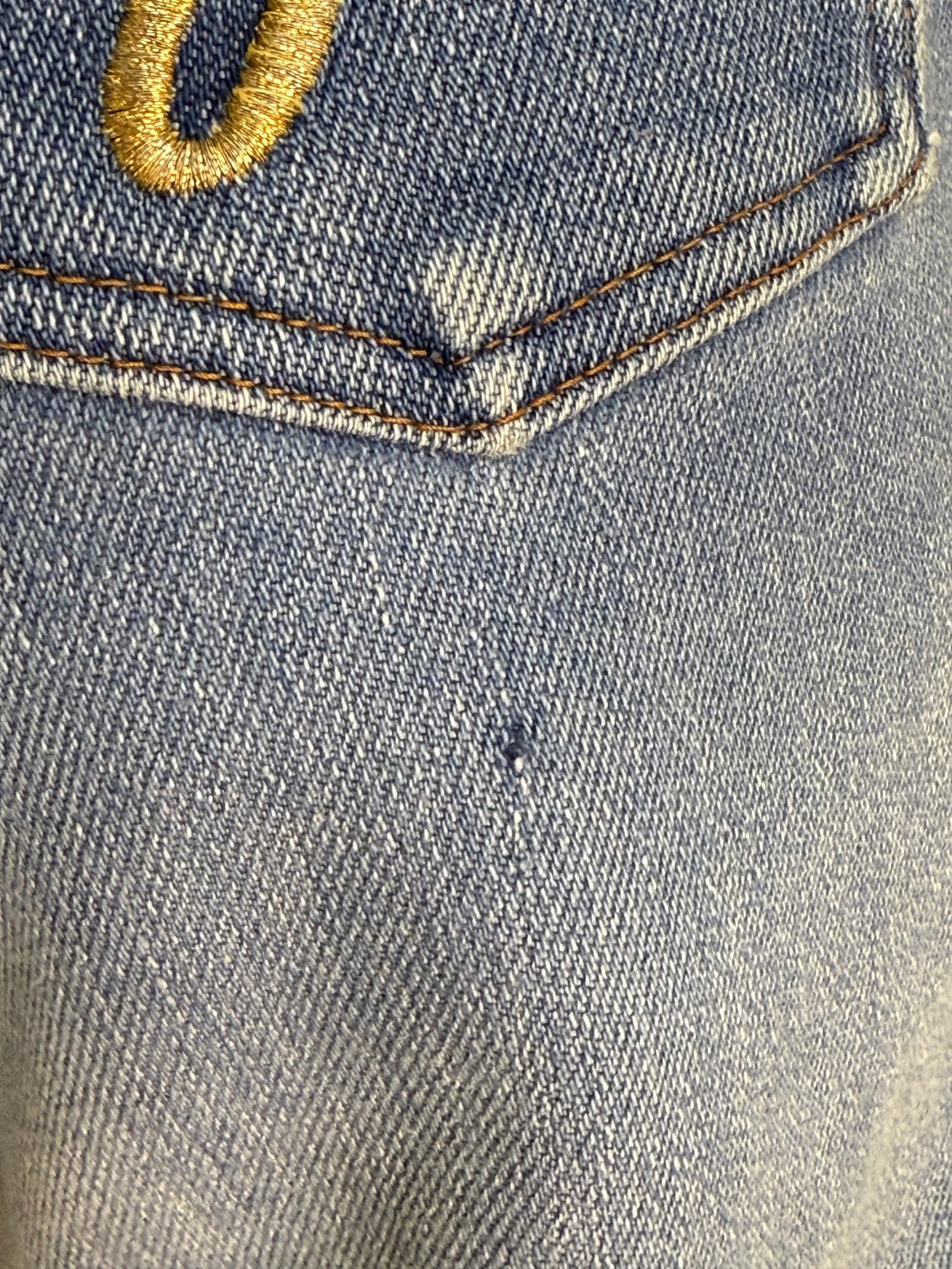 1980s I Hate J.R. Blue Jeans, 26.5"x32.75", Embroidered Pocket, JR Ewing Dallas TV Show, High Rise Straight Leg