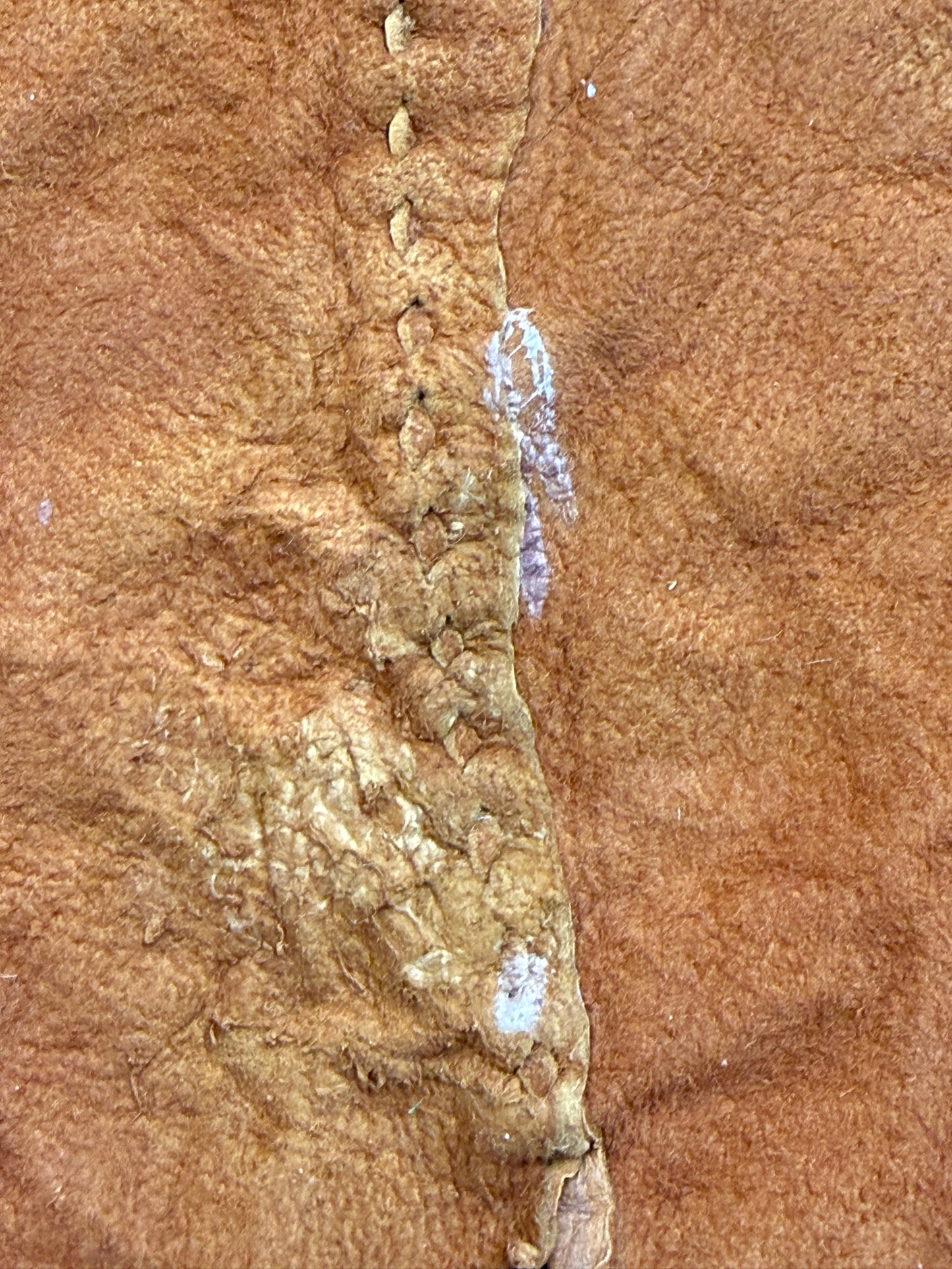 1970s Brown Leather Hide Halter Top, Cropped, Open Back, Handmade Size XS-Small