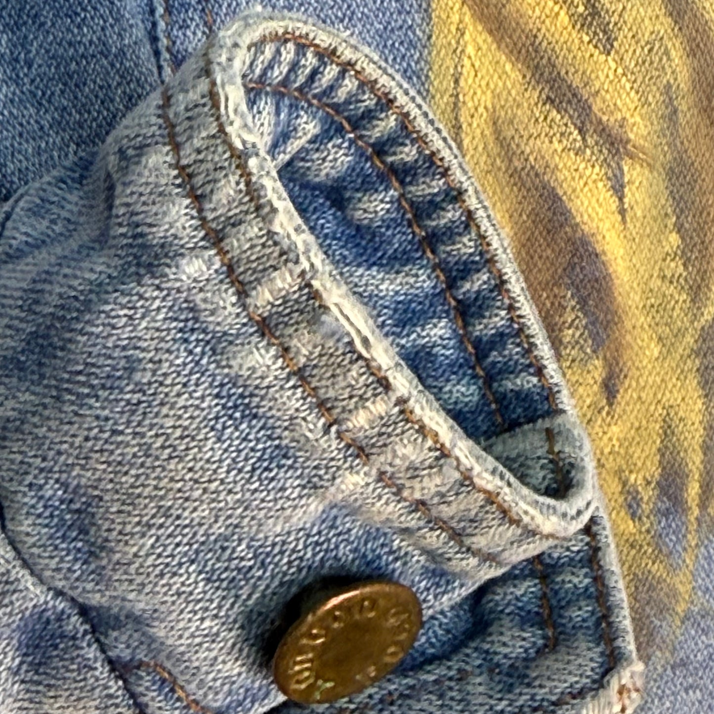 1980s Kids Denim Jacket with Horse Painting on Back, London Fog Size 7/8