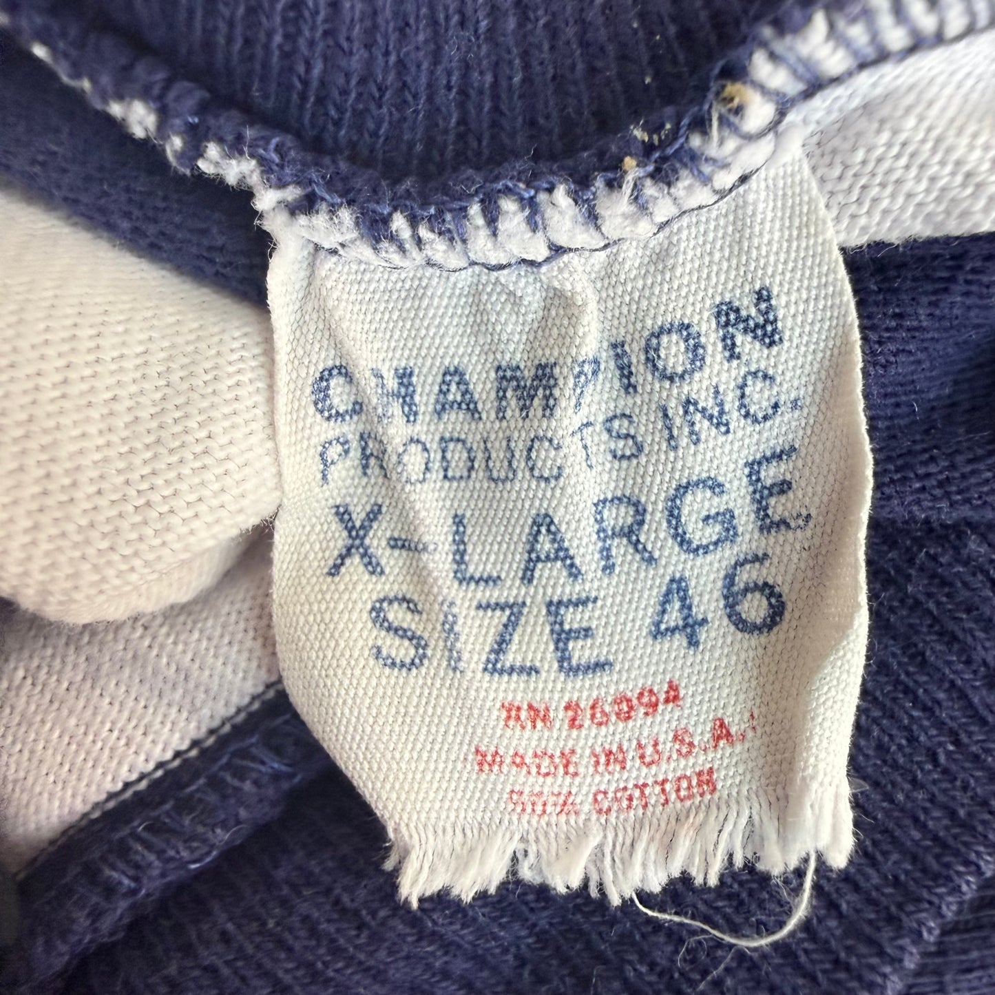 1960s Striped Vanderbilt University T-Shirt, Champion Products Size S/M, Wide Navy Blue and White Stripes