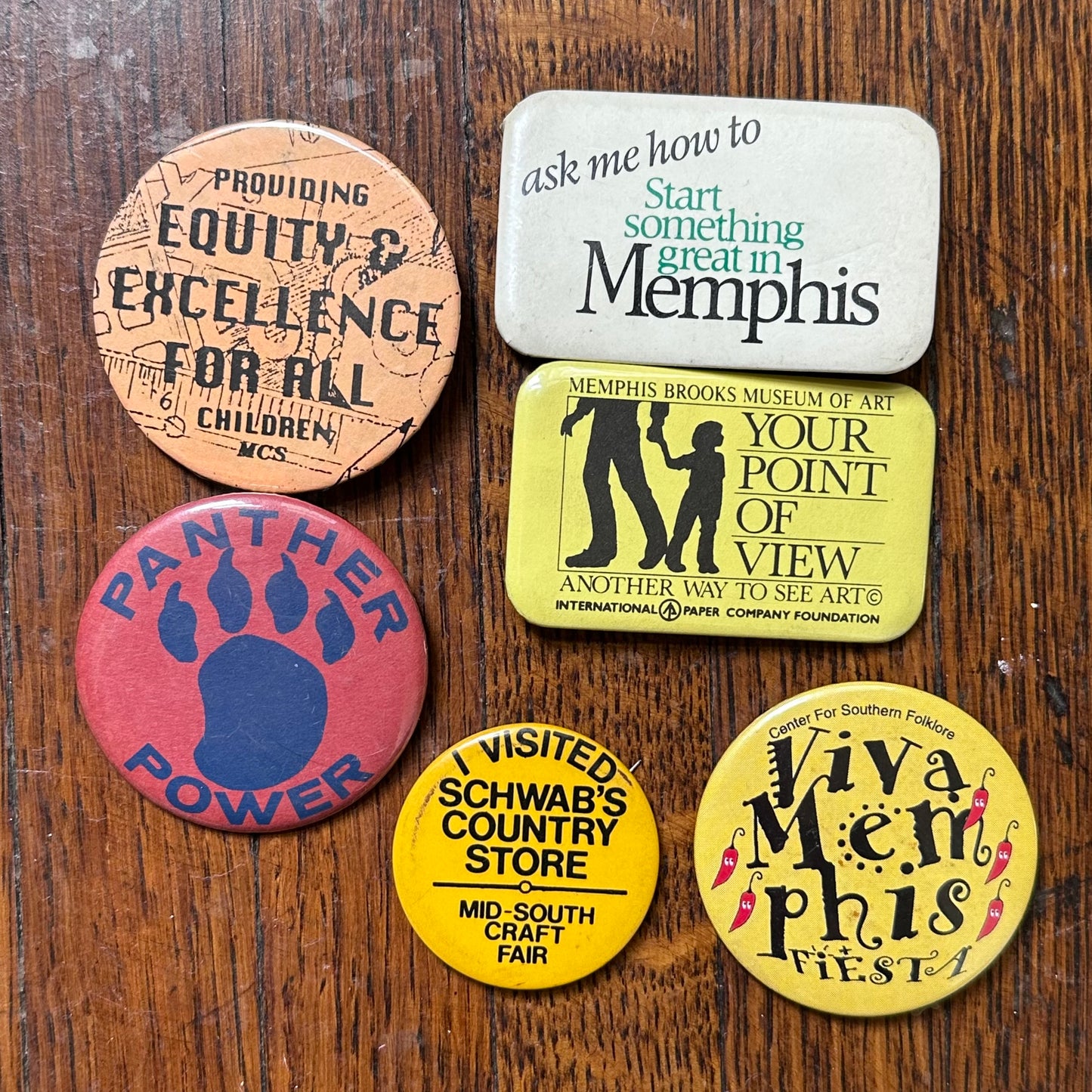 Lot of Vintage Memphis Pinback Buttons (Lot #1)