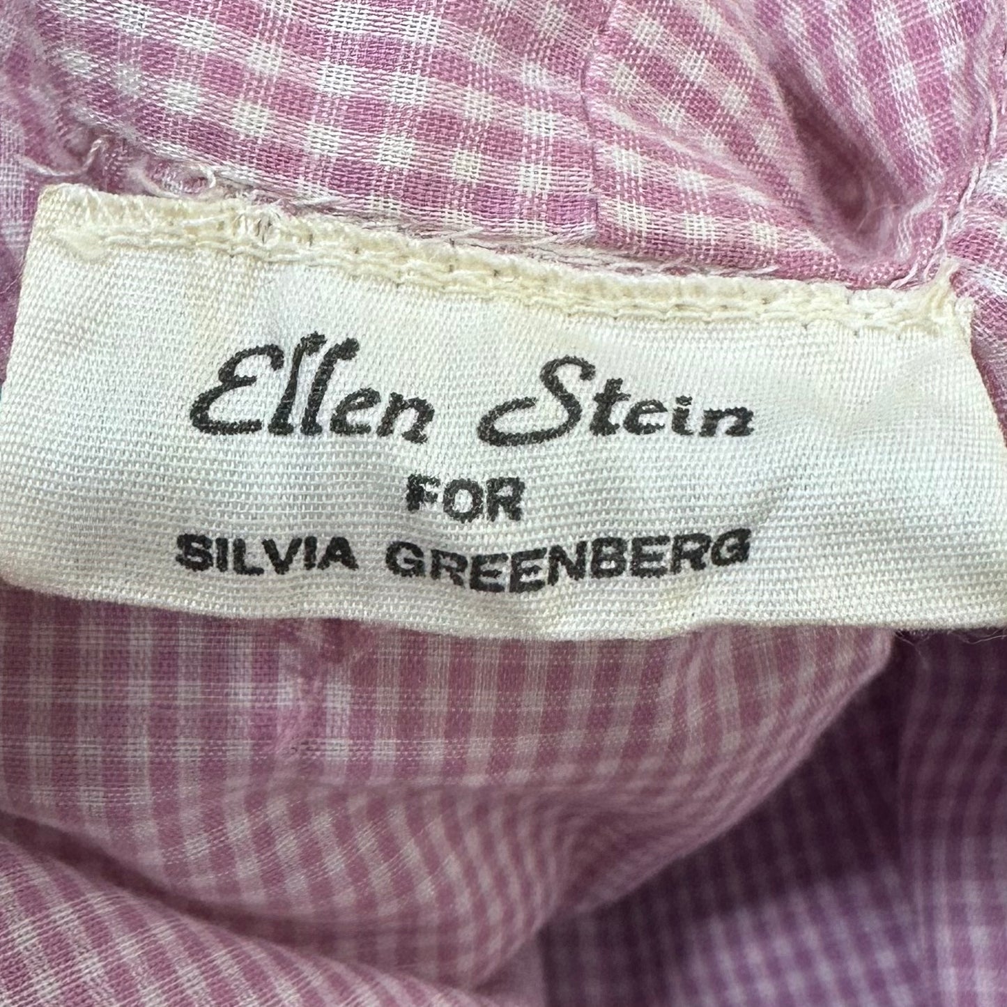 1970s/80s Purple Gingham Bed Jacket, Ellen Stein for Silvia Greenberg Size S/M, Floral Embroidery