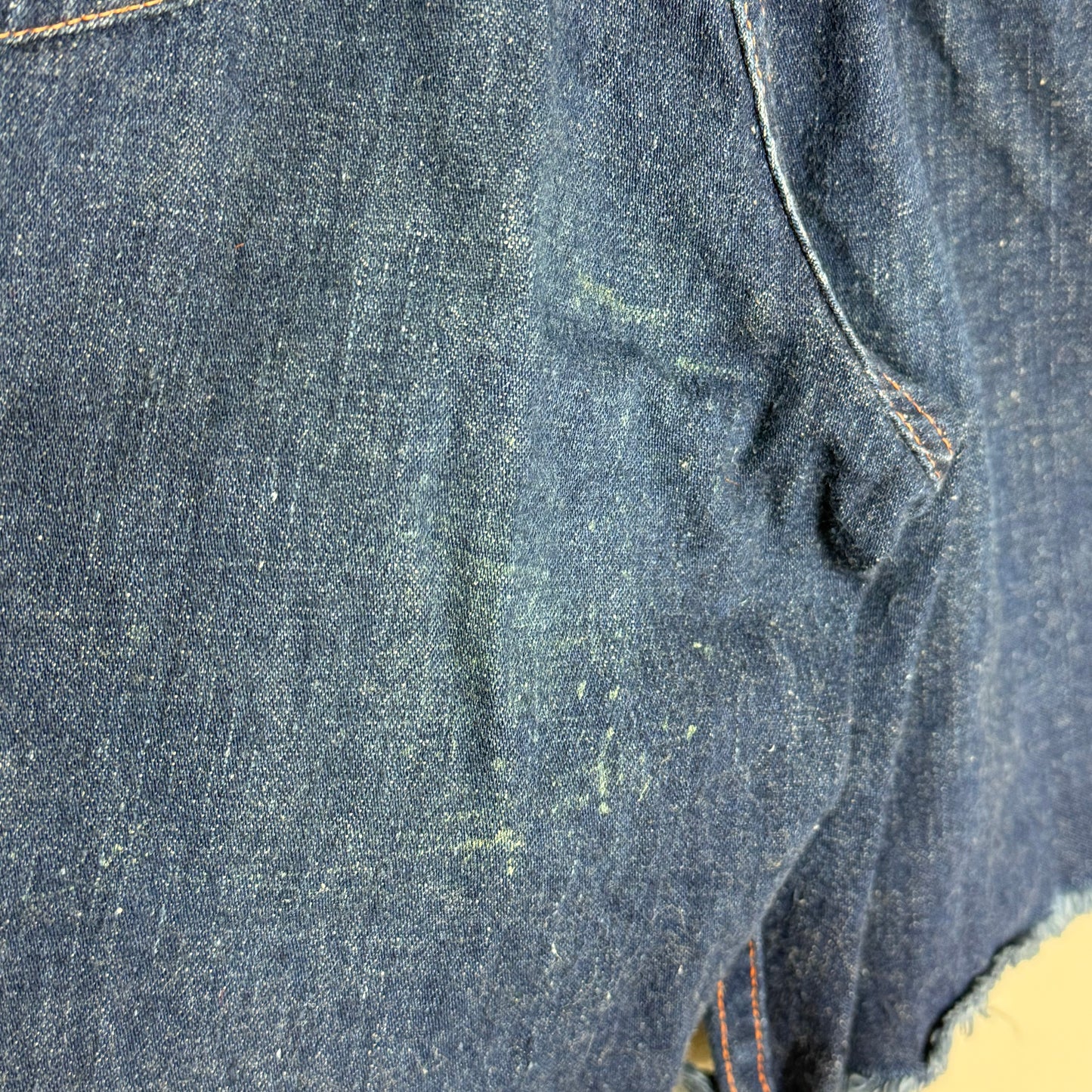 1950s Side Zip Blue Jean Cut Off Shorts, Over the Top Dungarees, Kids 9/10, Adult XXS