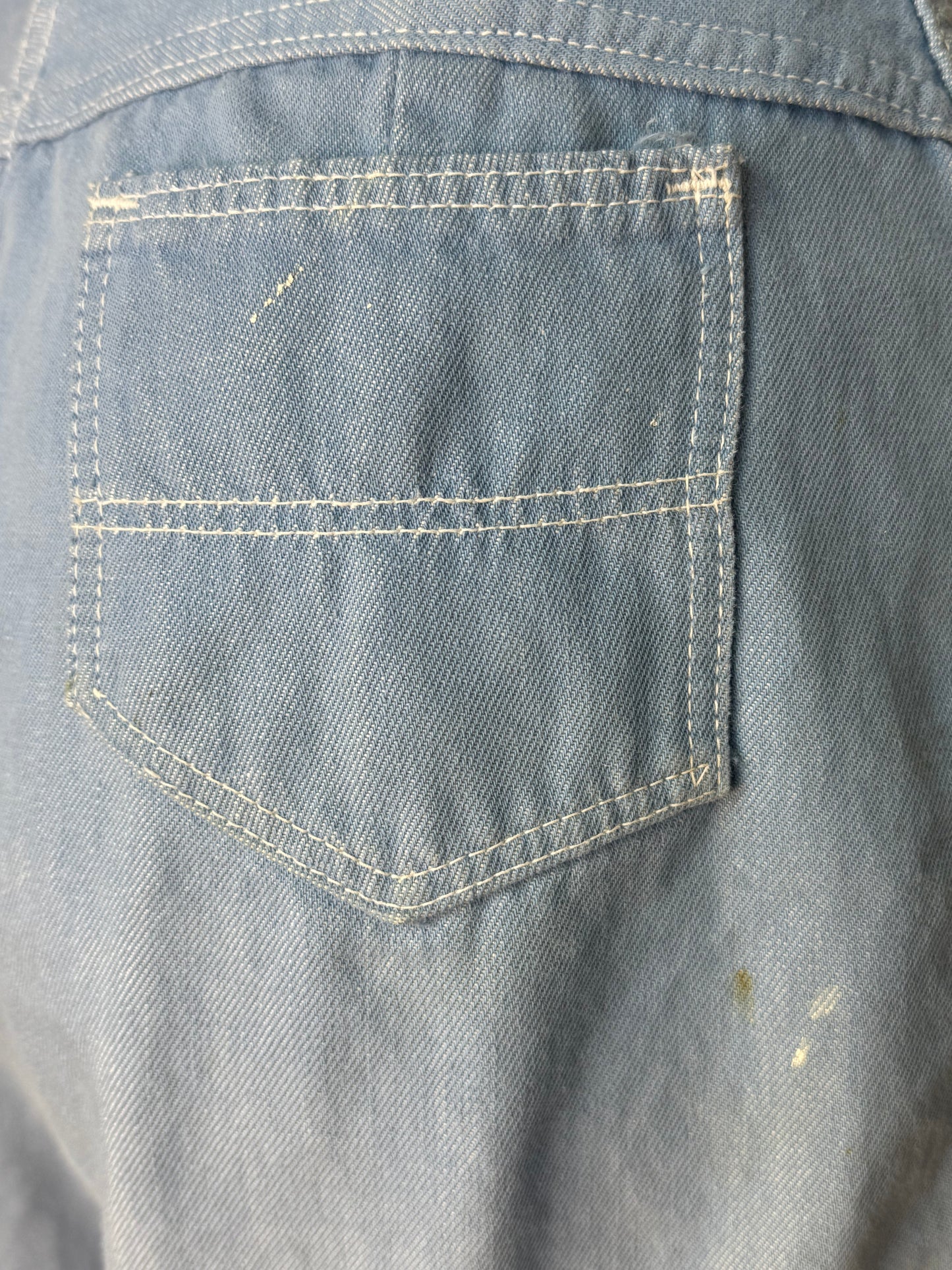 1950s/60s Light Blue Denim Shorts, 27" Waist, High Waisted