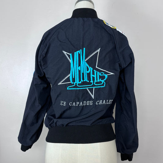 1990s Mall of Memphis Ice Capades Chalet Skater Jacket, Westark Size Youth Large/Adult XS