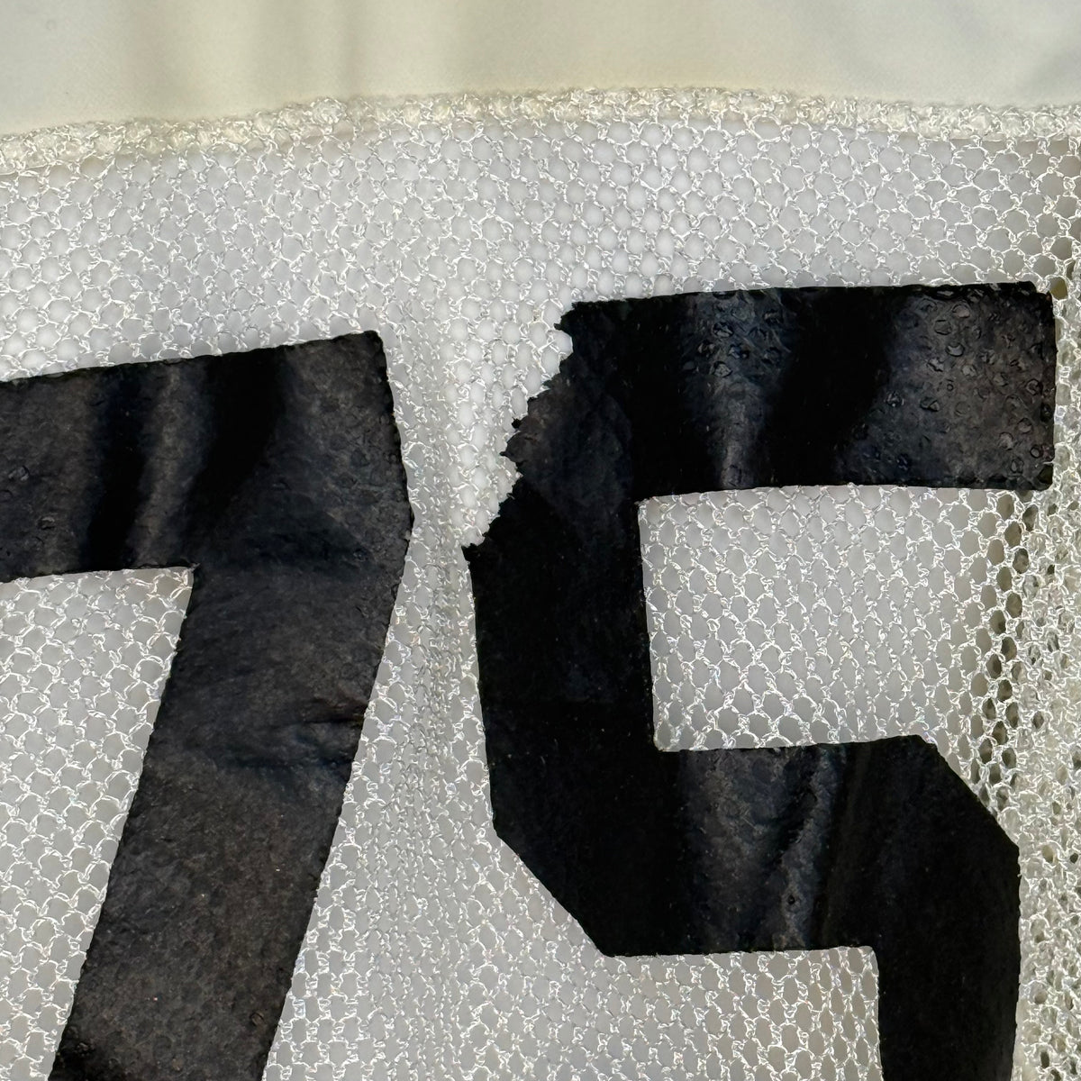 1970s Off White Open Mesh Football Jersey, Southern Athletic Size XL, No 75