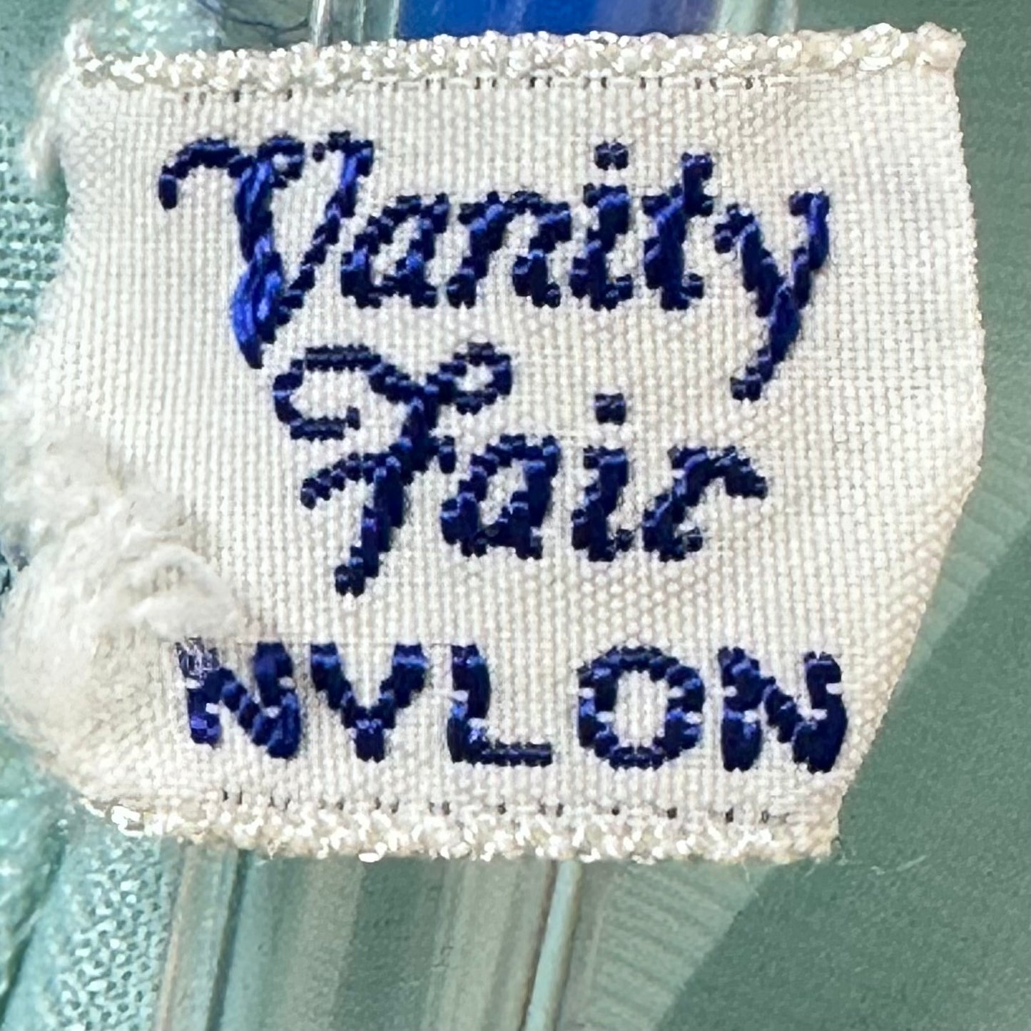 1940s Vanity Fair Nightgown, Size Medium/Large, Pastel Blue Nylon