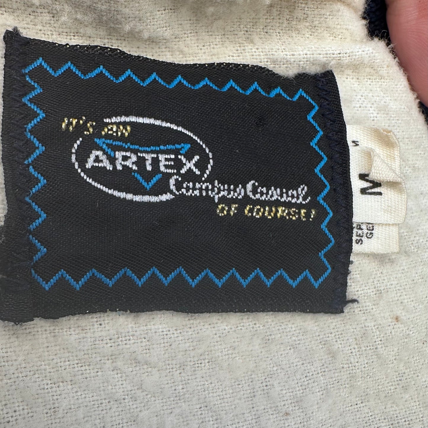 1970s Washington University Blue Satin Jacket, Artex Campus Casual Size Medium