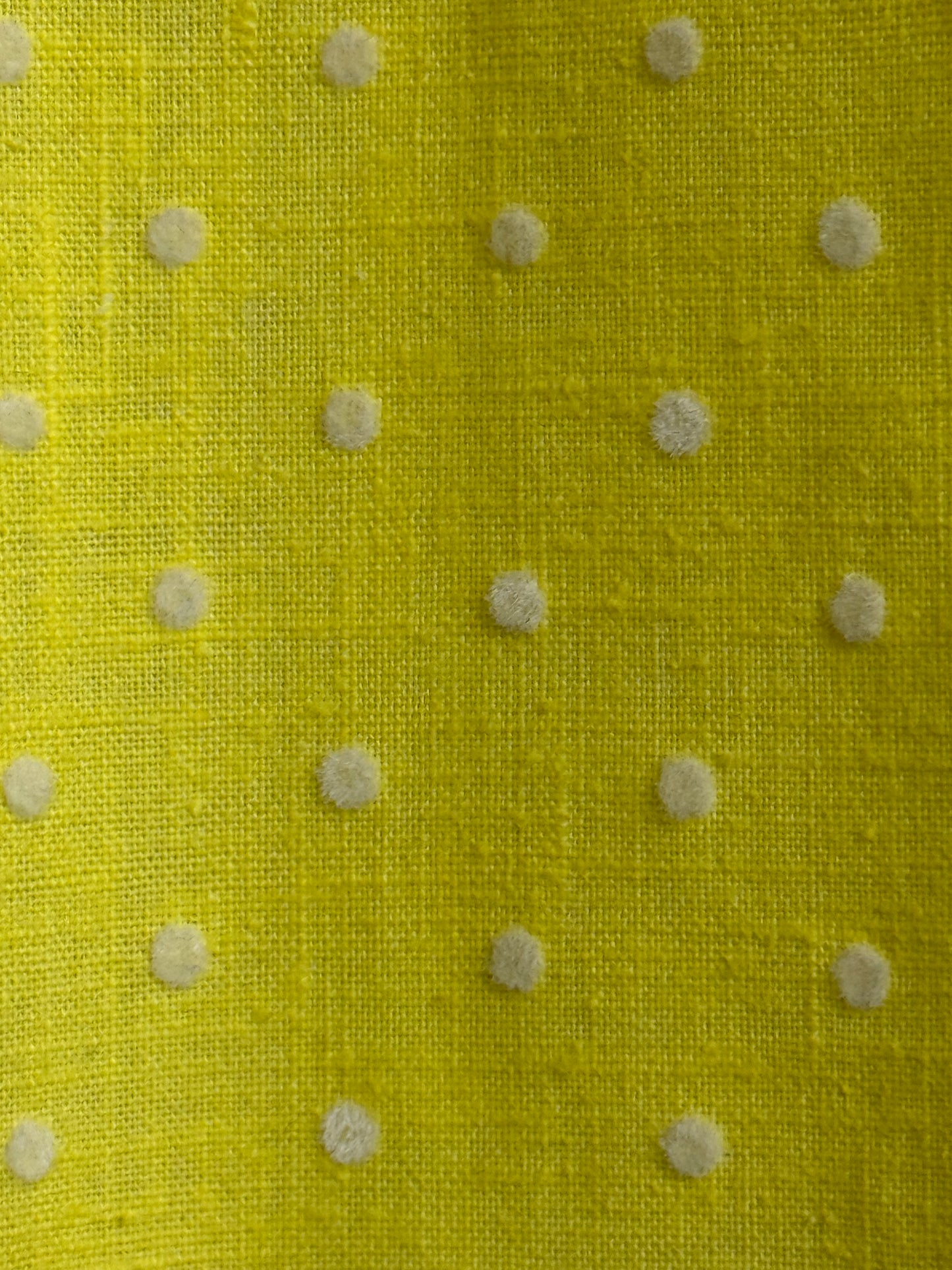 1960s Yellow Swiss Dot Drop Waist Mini Dress, Handmade Size S/M