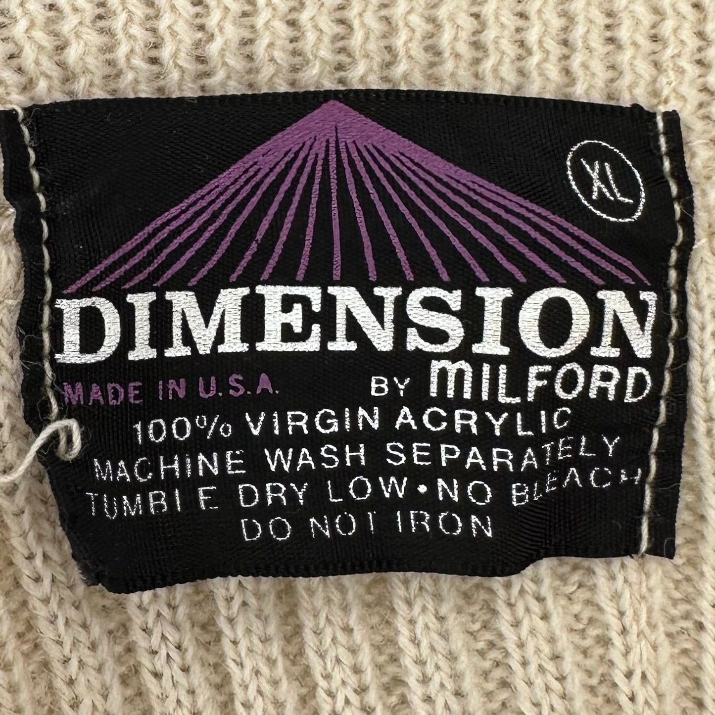 1970s Half Zip Sweater with Huge Pointed Collar, Dimension by Milford Size M/L of