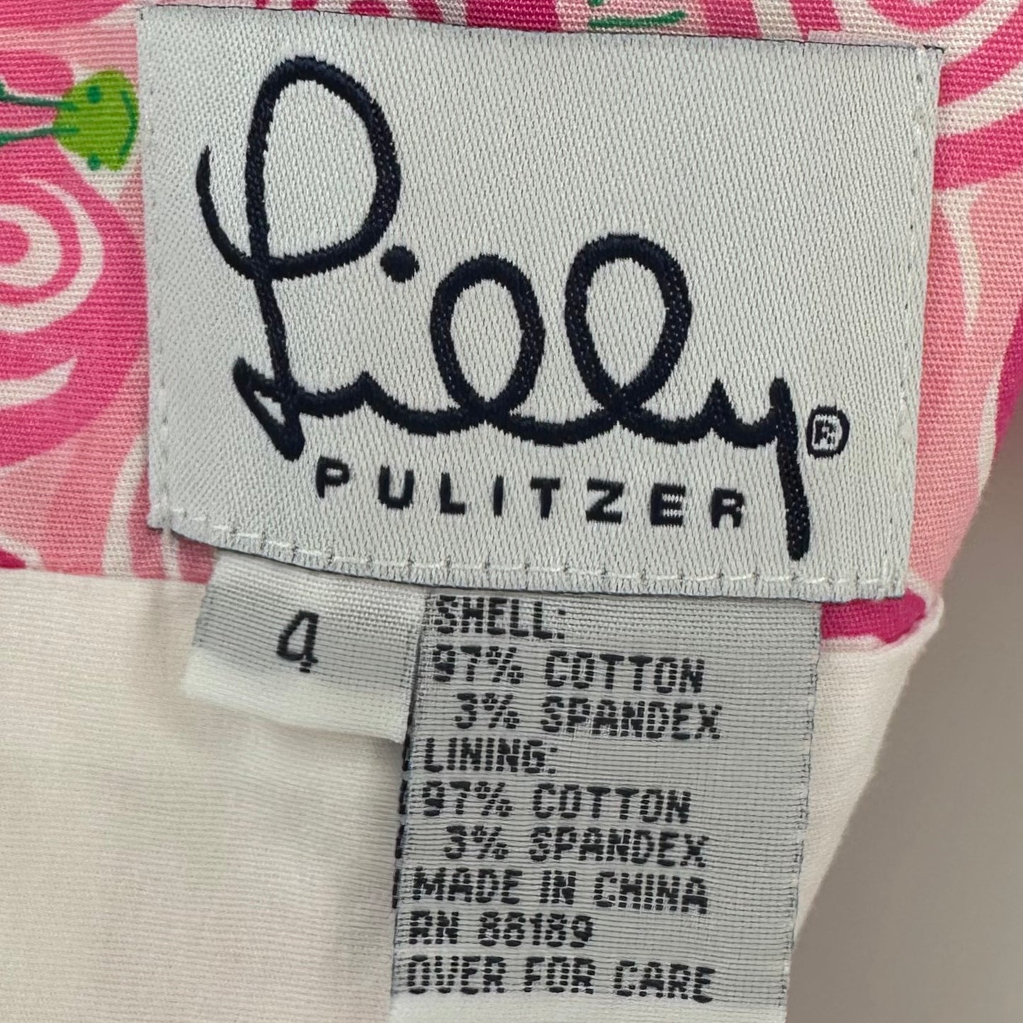 Y2K Lilly Pulitzer Dress, White Label, Size XS, Iced Pink Rolls Royce, Snail Print