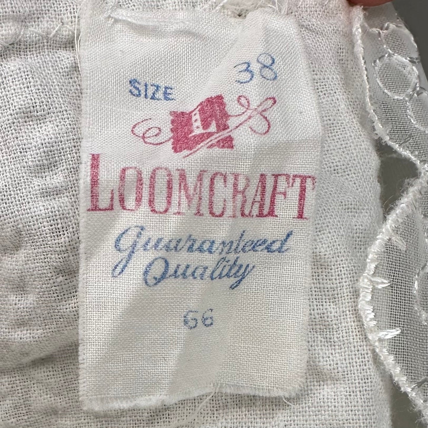 1950s White Seersucker Lingerie Tank Top, Peplum Blouse, Lace Trim, Loomcraft Size Small/Medium